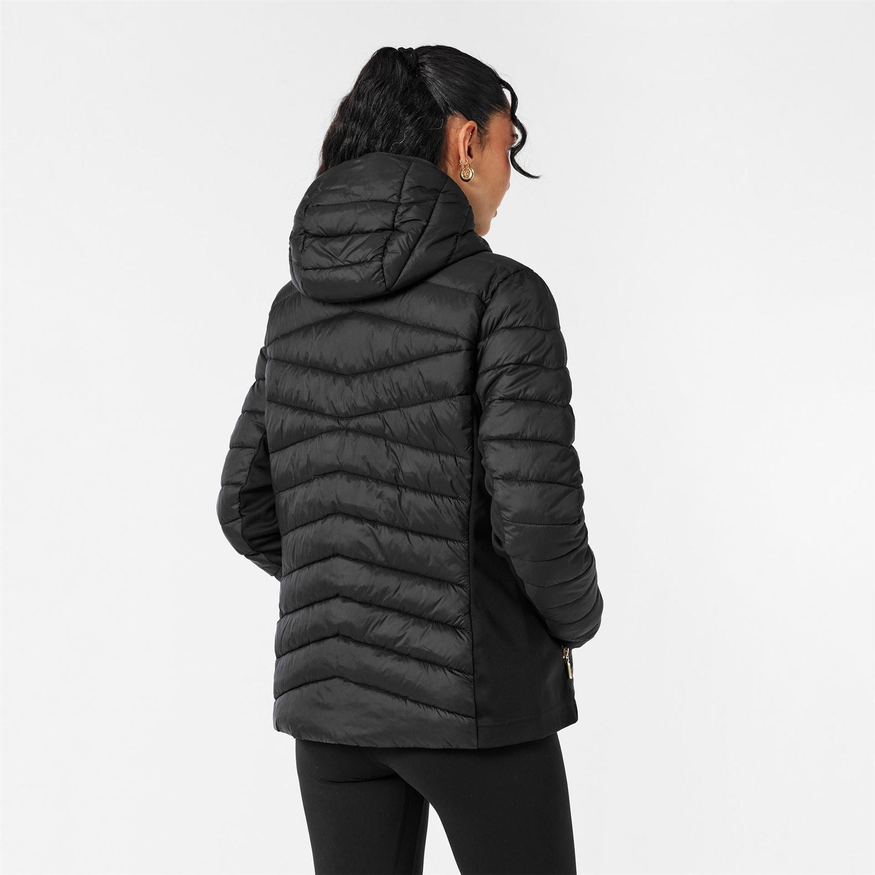Barbour International Grid Lock Water Resistant Long Sleeve Short Puffer Jacket