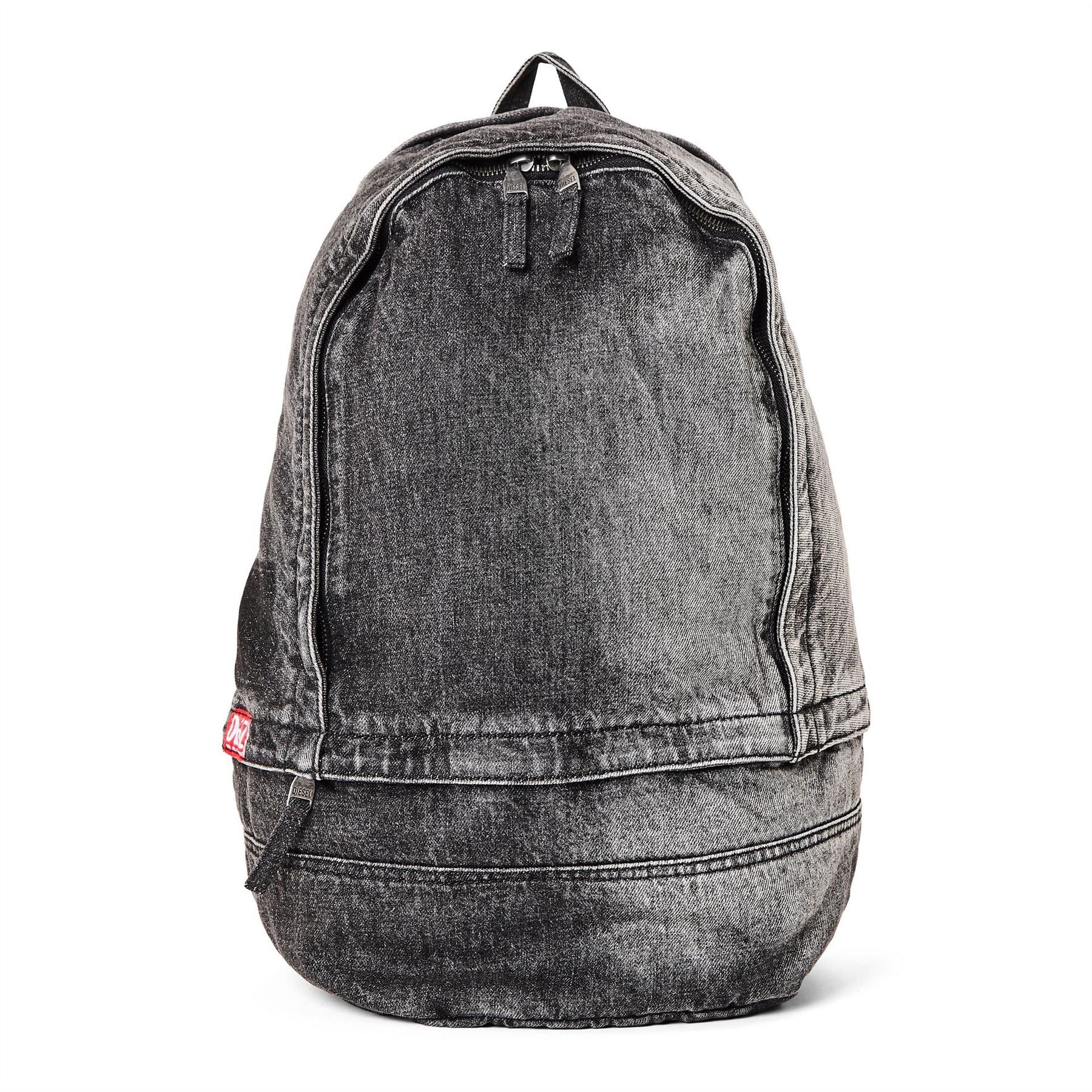 Diesel Stone Wash Patterned Rave Backpack with Logo Patch