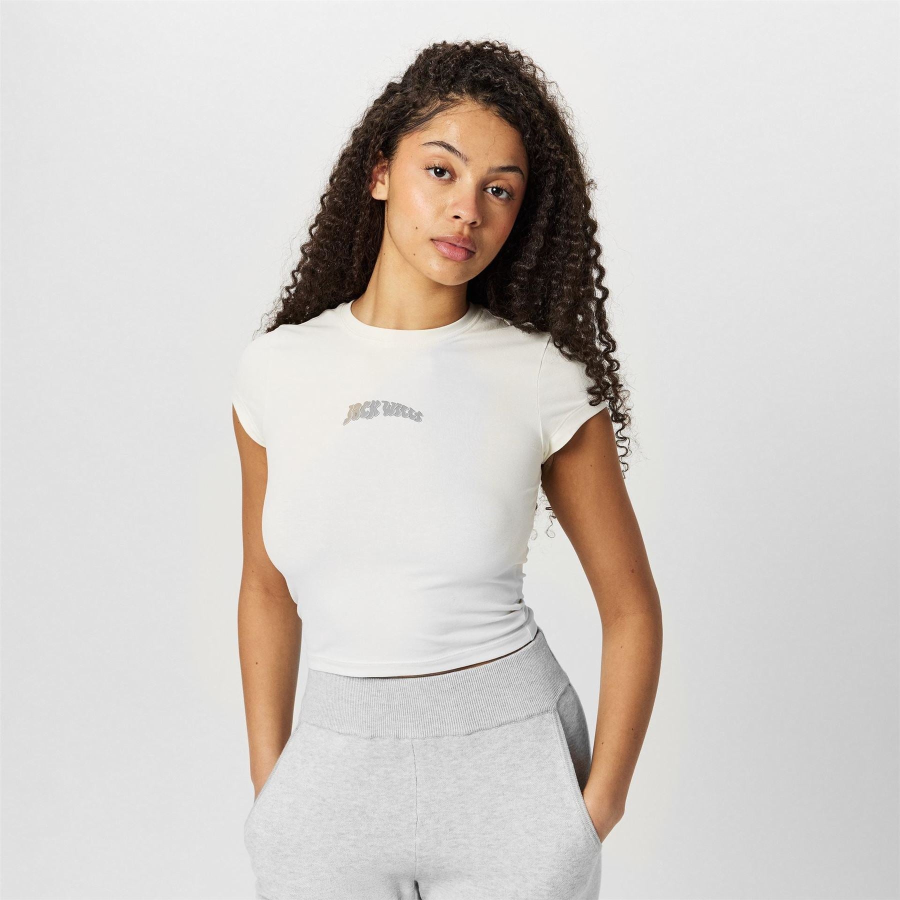 Jack Wills Cropped Slim Fit Lettering T-Shirt