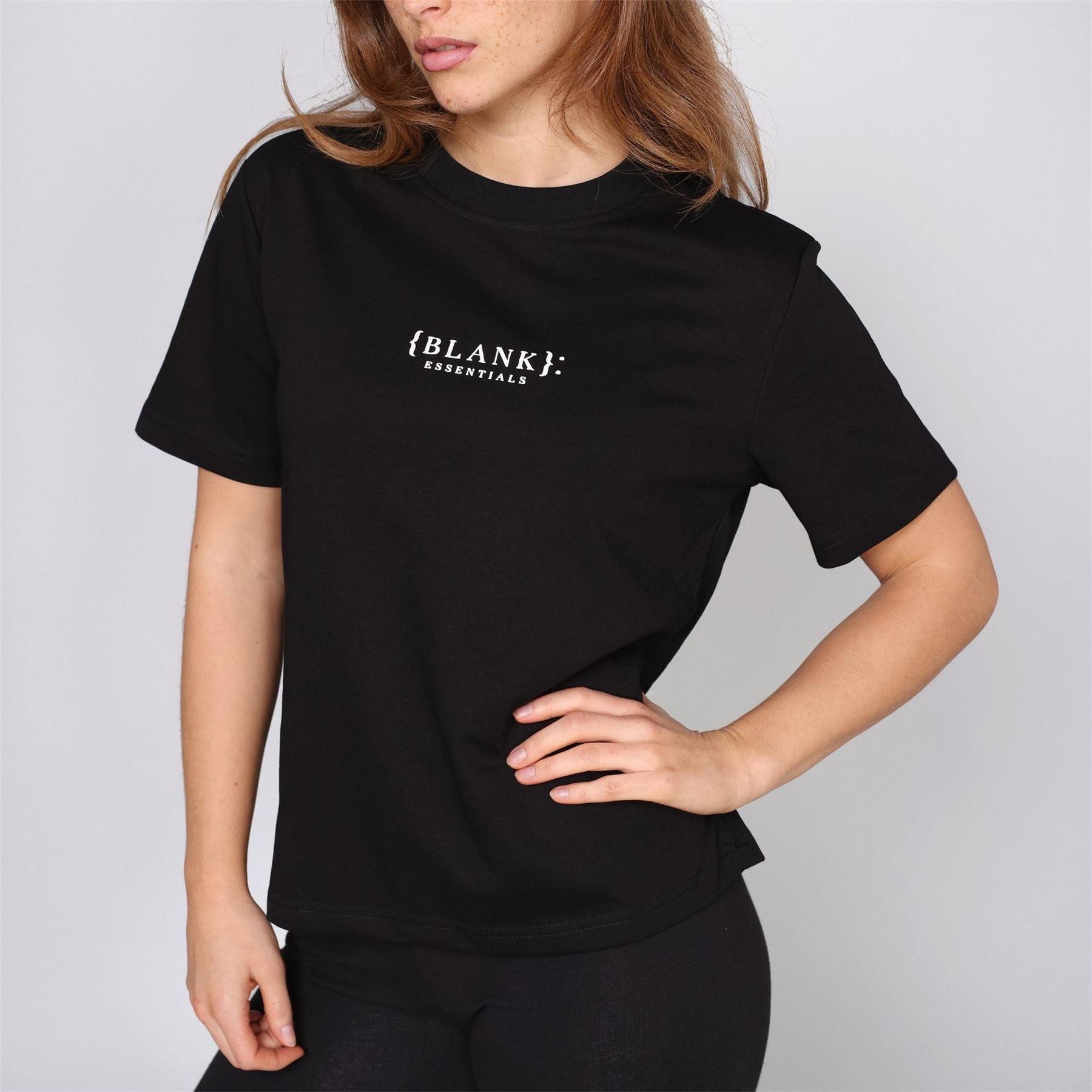 Blank Essentials Embroidered Text Graphic Crew Neck Short Sleeve Boyfriend T-Shirt