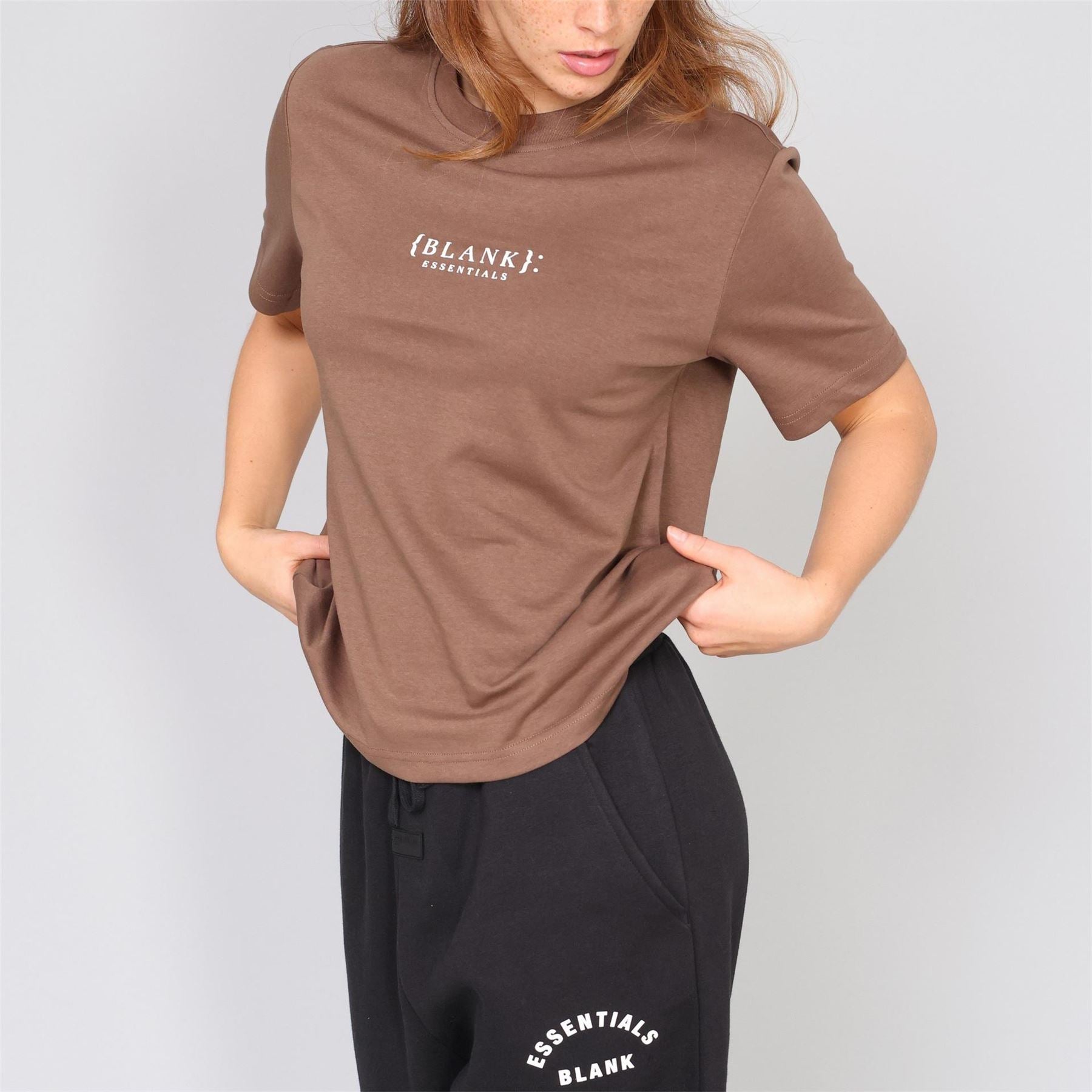 Blank Essentials Embroidered Text Graphic Crew Neck Short Sleeve Boyfriend T-Shirt