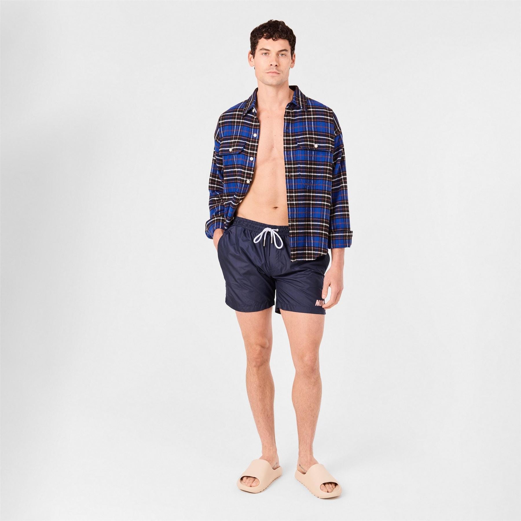 Societe Noir Relaxed Fit Swim Short with Lettering