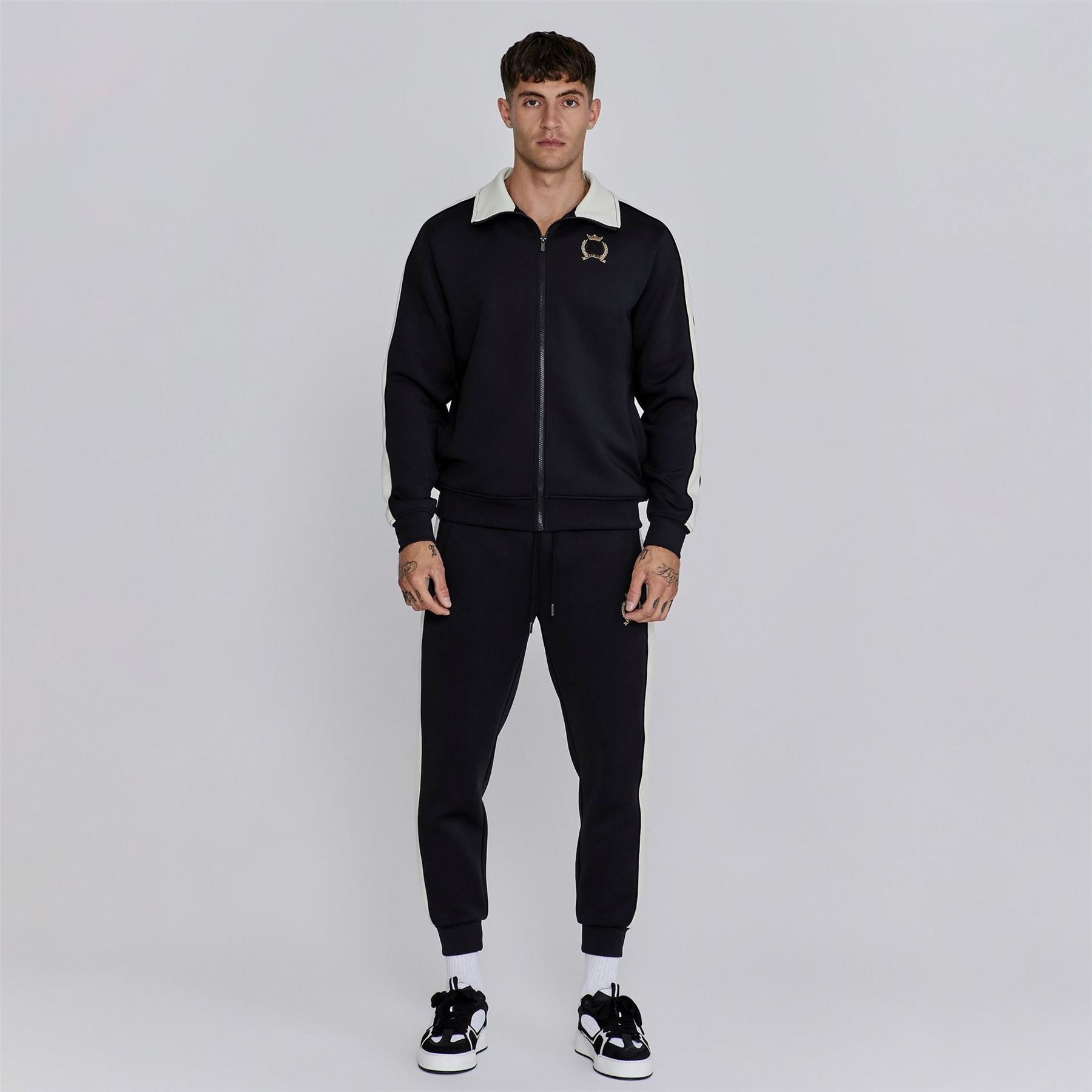 SikSilk Short Sleeve Crest Tracksuit Top