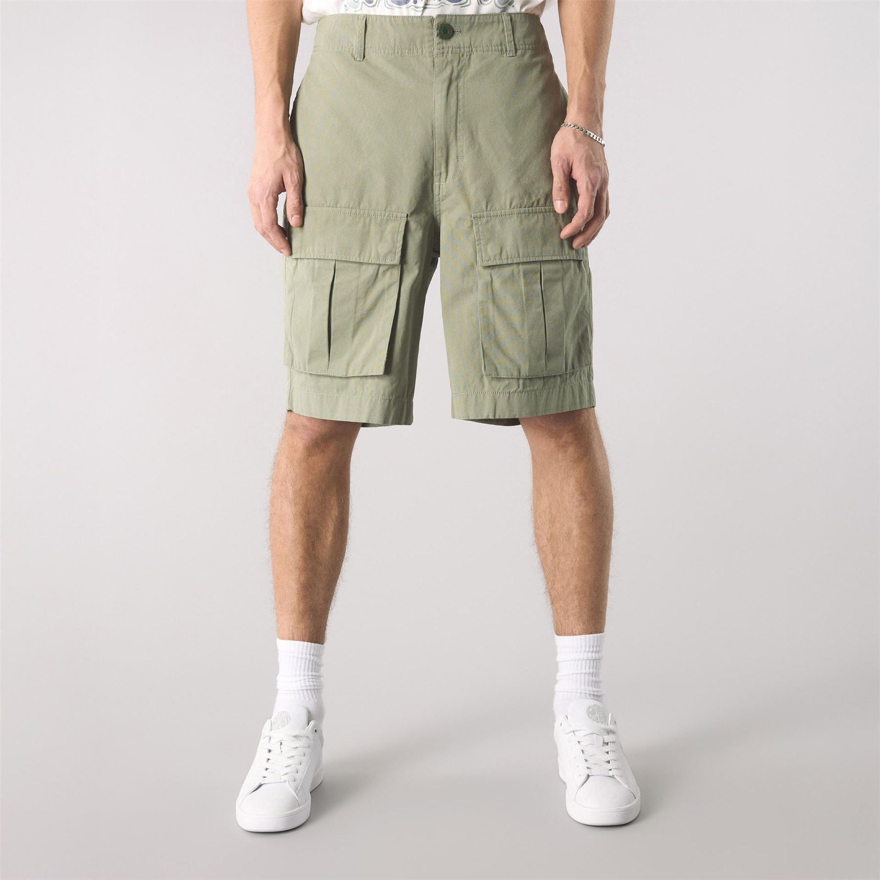 Pretty Green Cargo Shorts with Utility Pocket