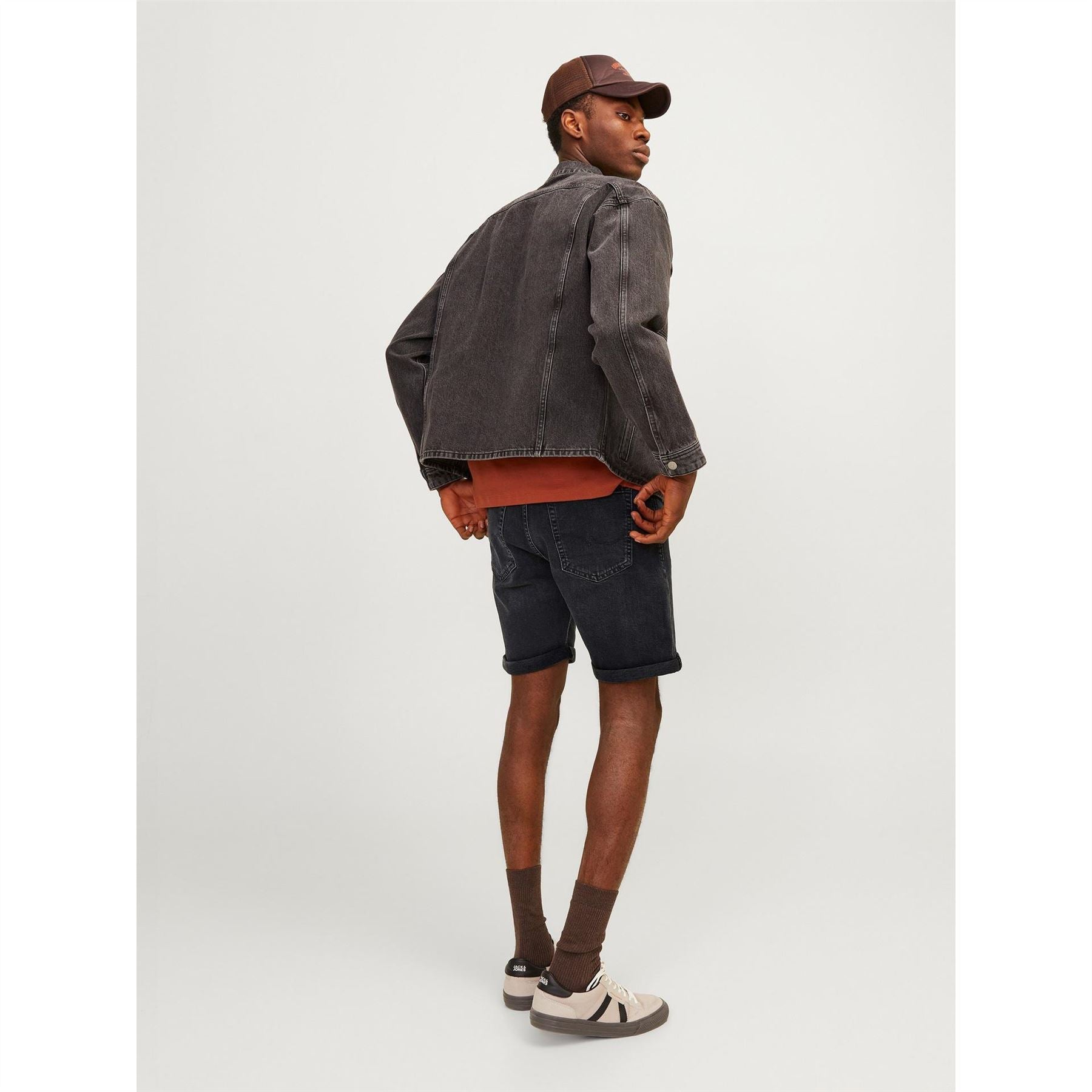 Jack and Jones Denim Bermuda Shorts with Banded Hem