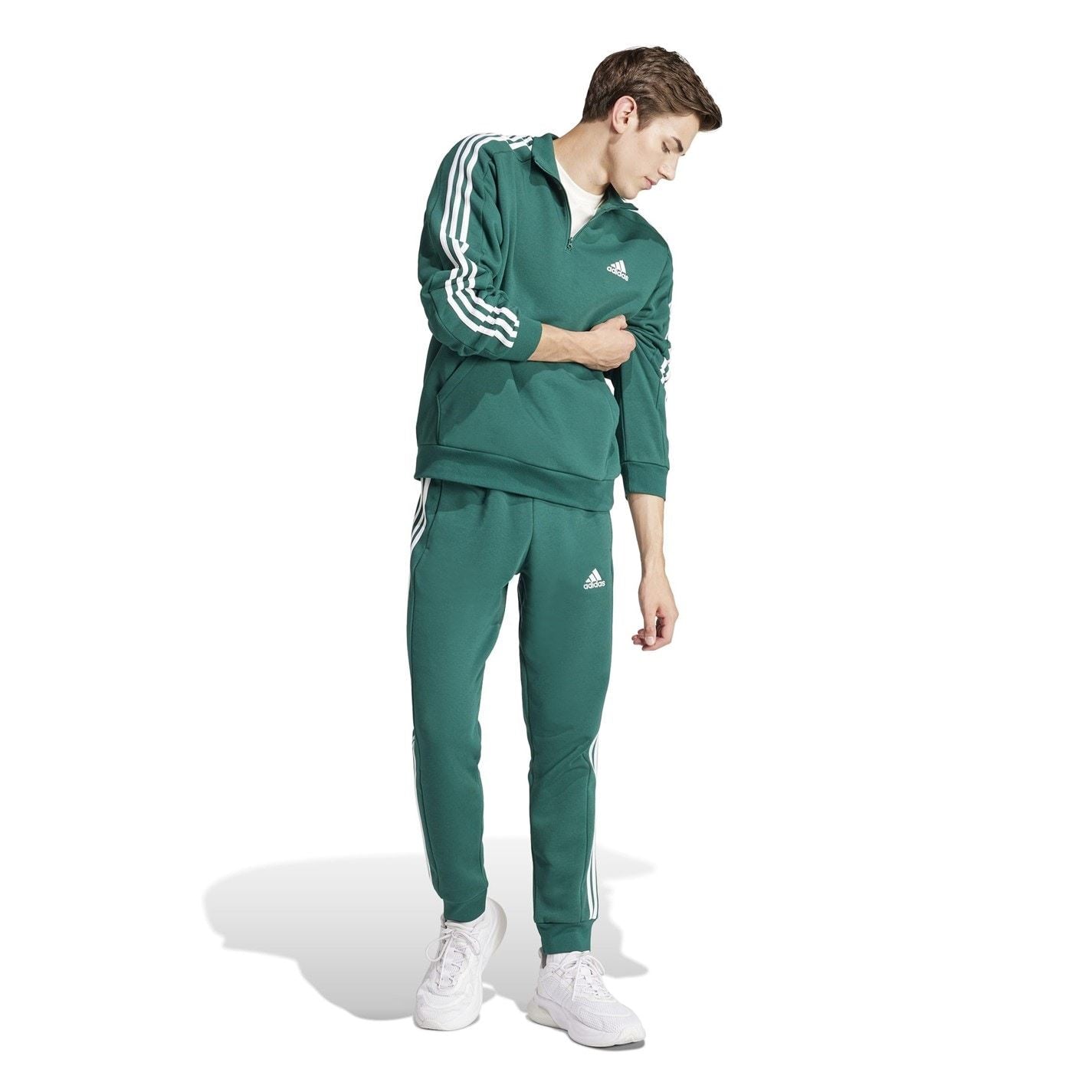 adidas Mens 3 Stripe Zip Top