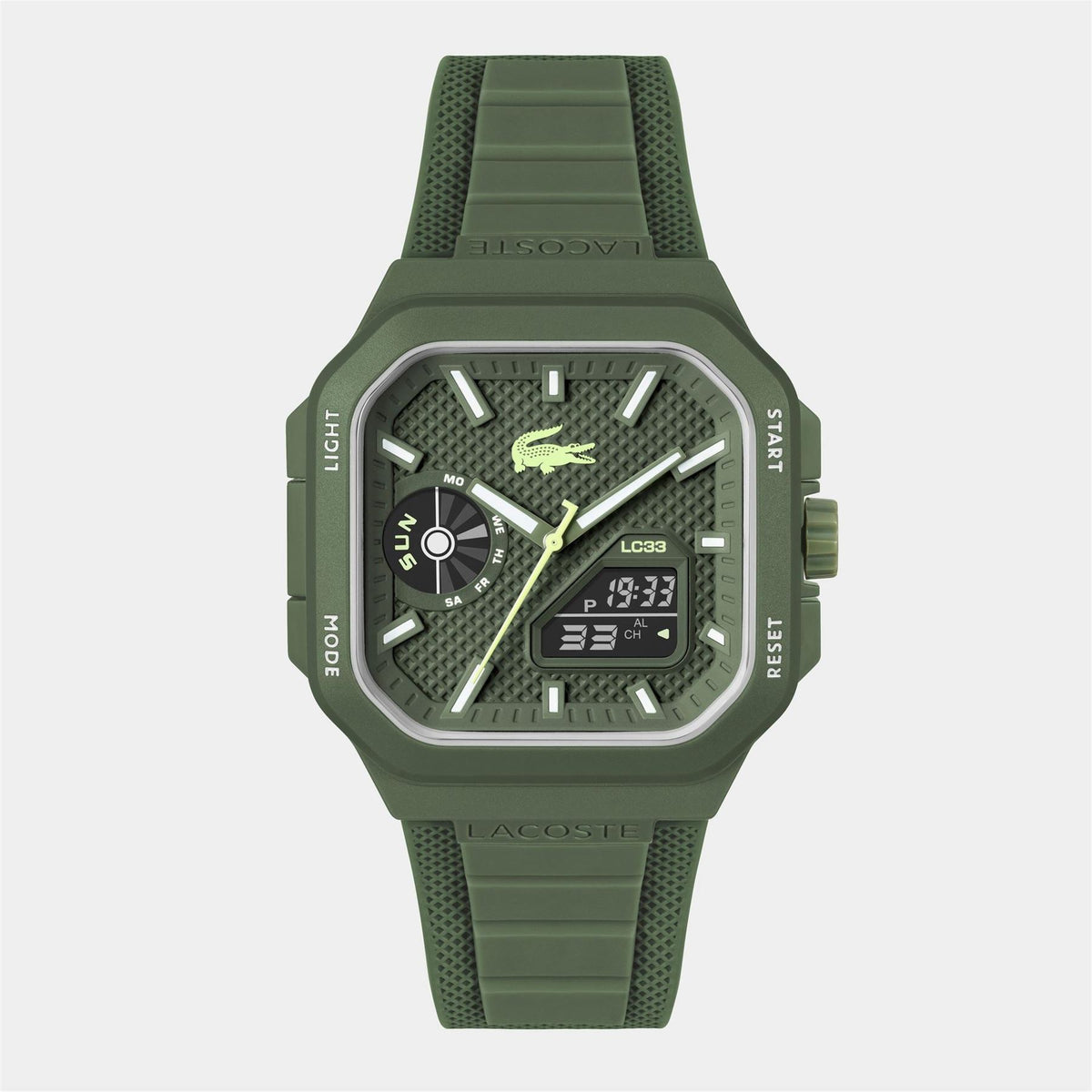 Lacoste Mens Lc33 Silicone Analog Digital Watch