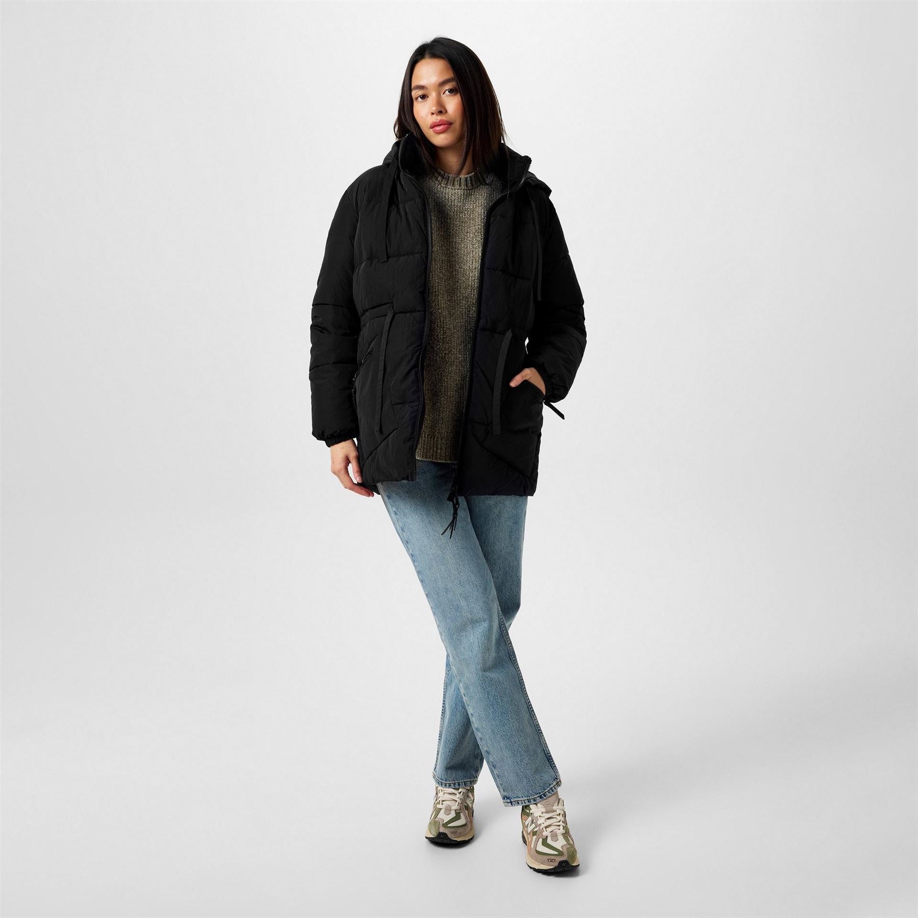 Jack Wills Jw Belted Tie Padded Short Puffer Jacket
