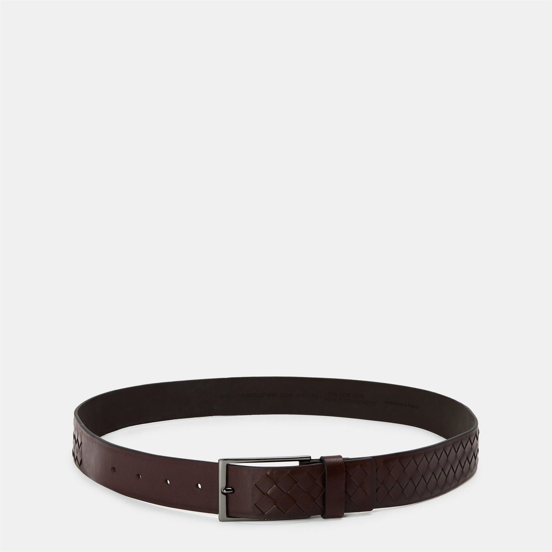 Boss Braided Leather Belt with Metal Buckle