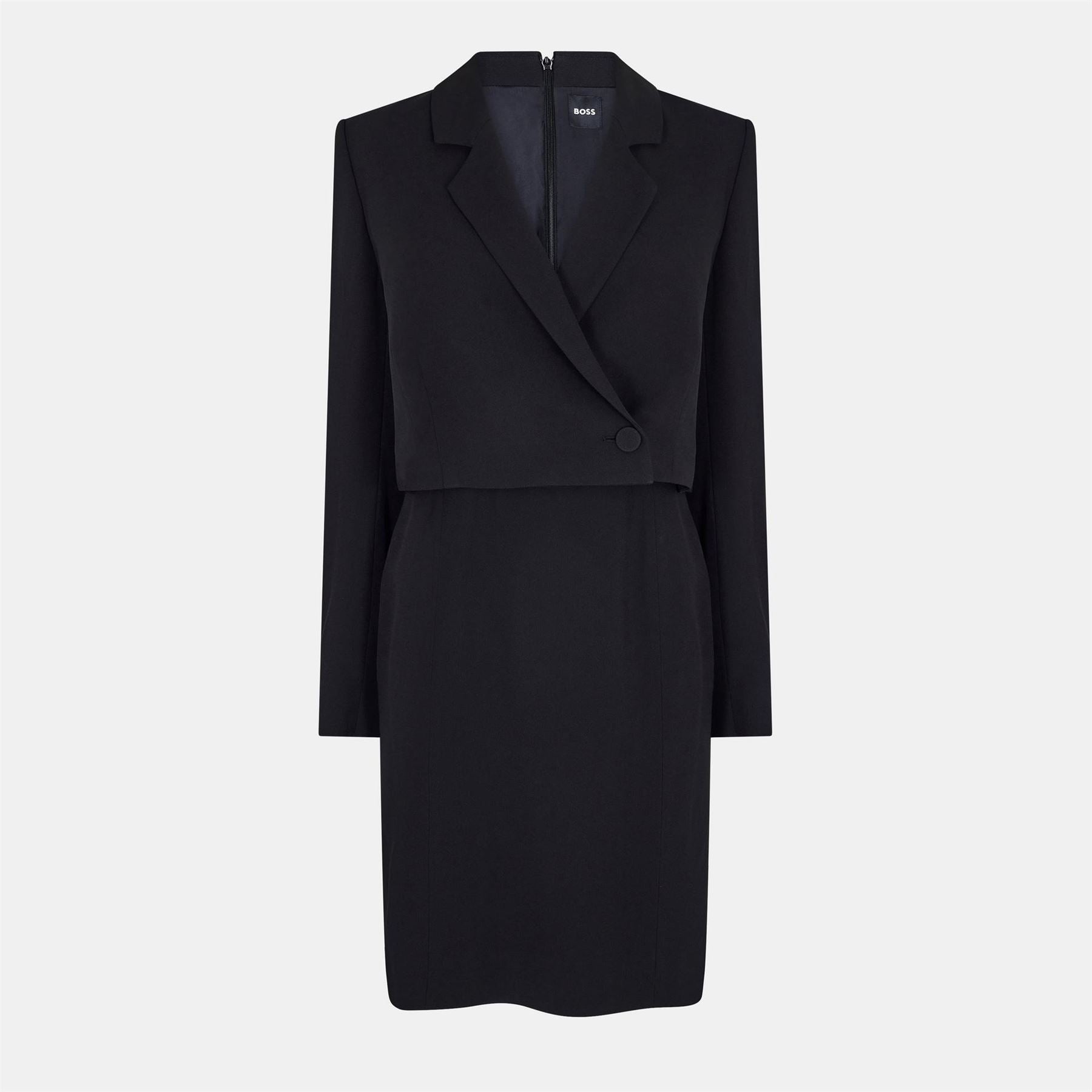 Boss Dajoana Gsu Collared Neck Long Sleeve Knee Length Blazer Dress