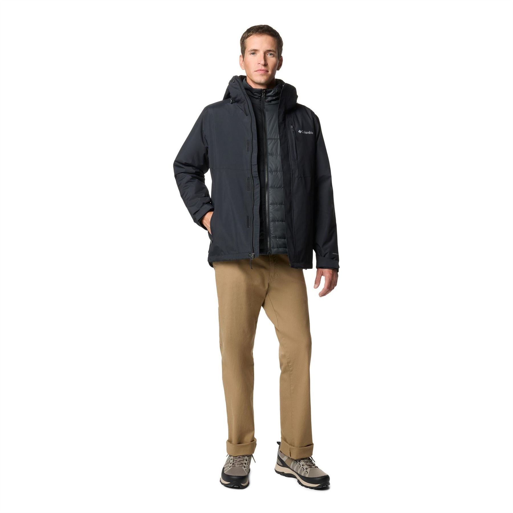 Columbia Element Blocker III Solid Patterned Hooded Three In One Jacket