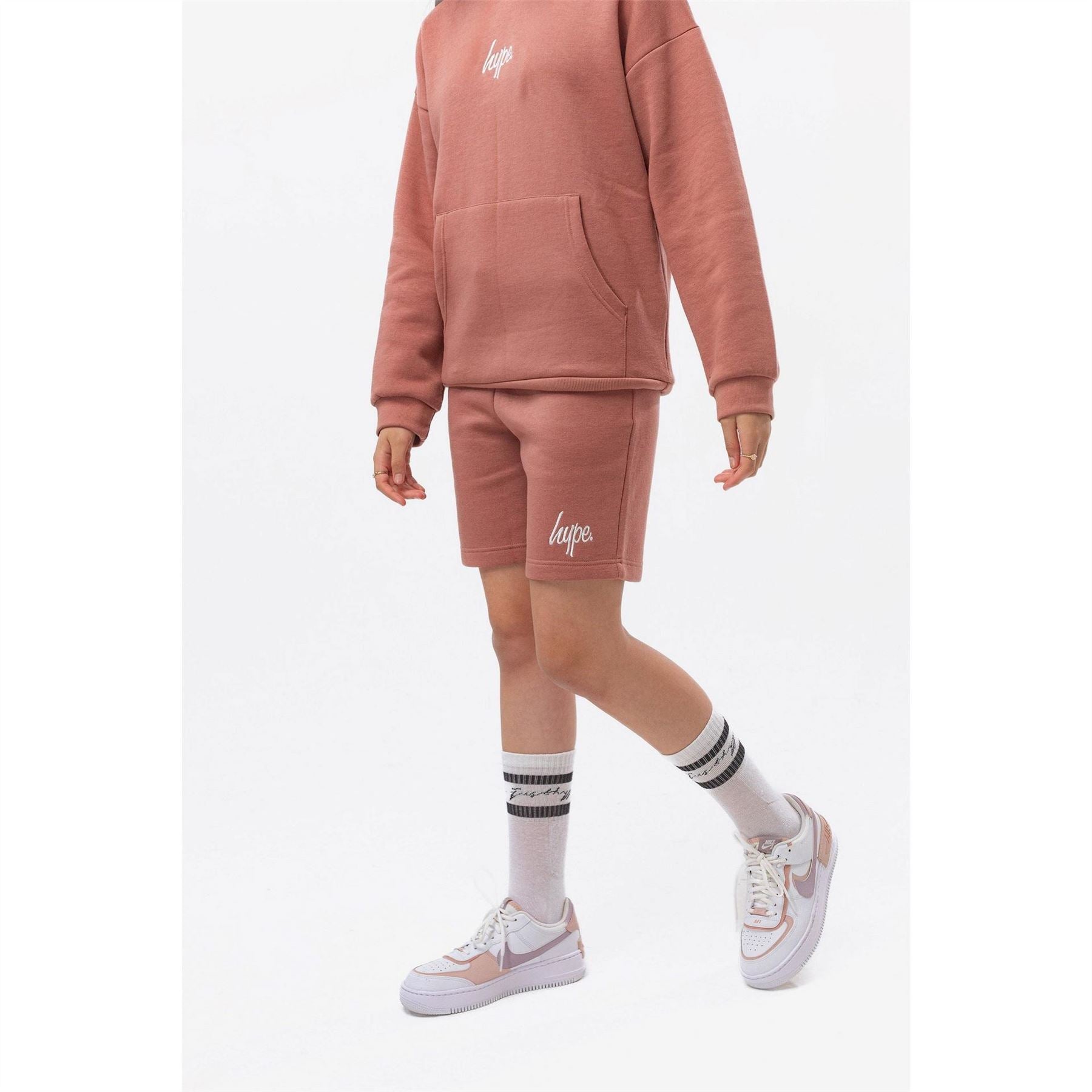Hype Kids Mauve Fleece Jogger Shorts