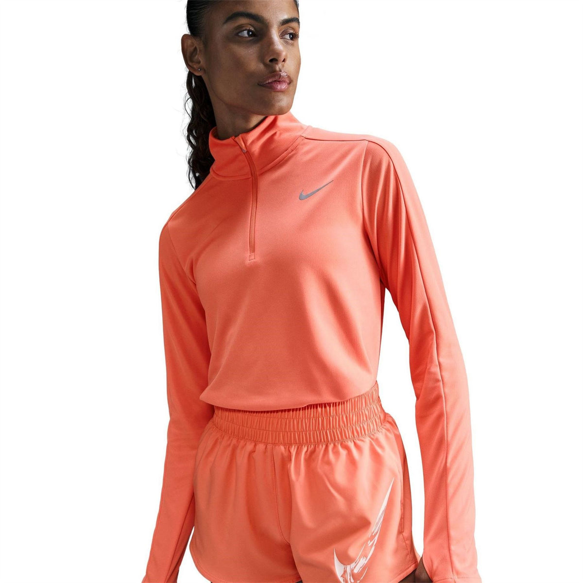 Nike Womens Pacer Long Sleeve 1 2 Zip Running Top
