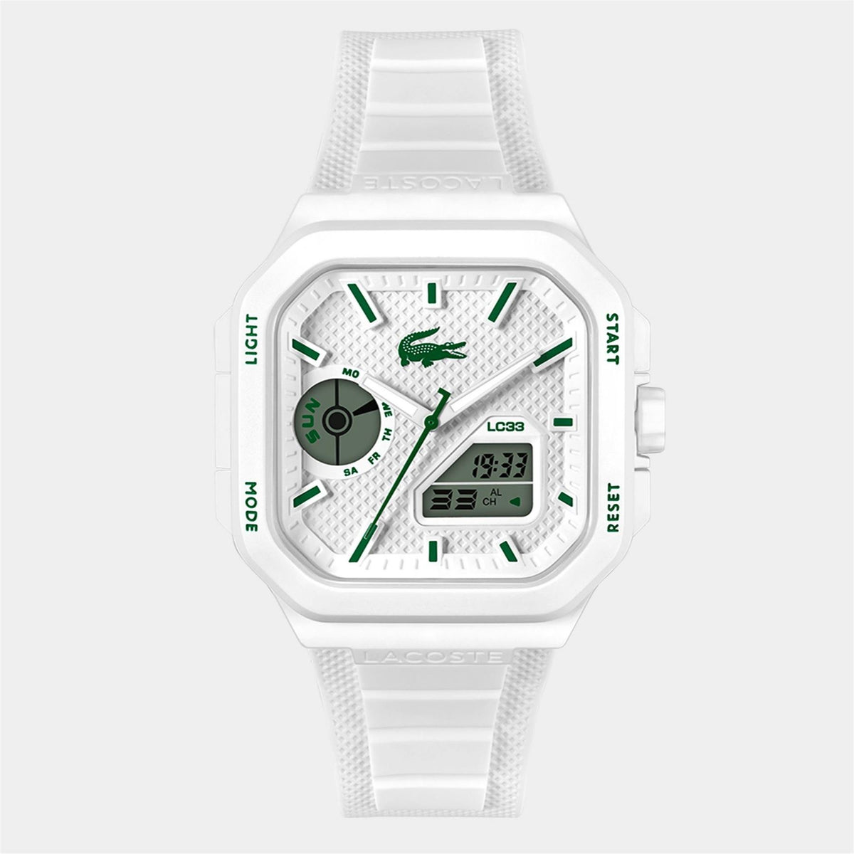 Lacoste Mens Lc33 Silicone Analog Digital Watch