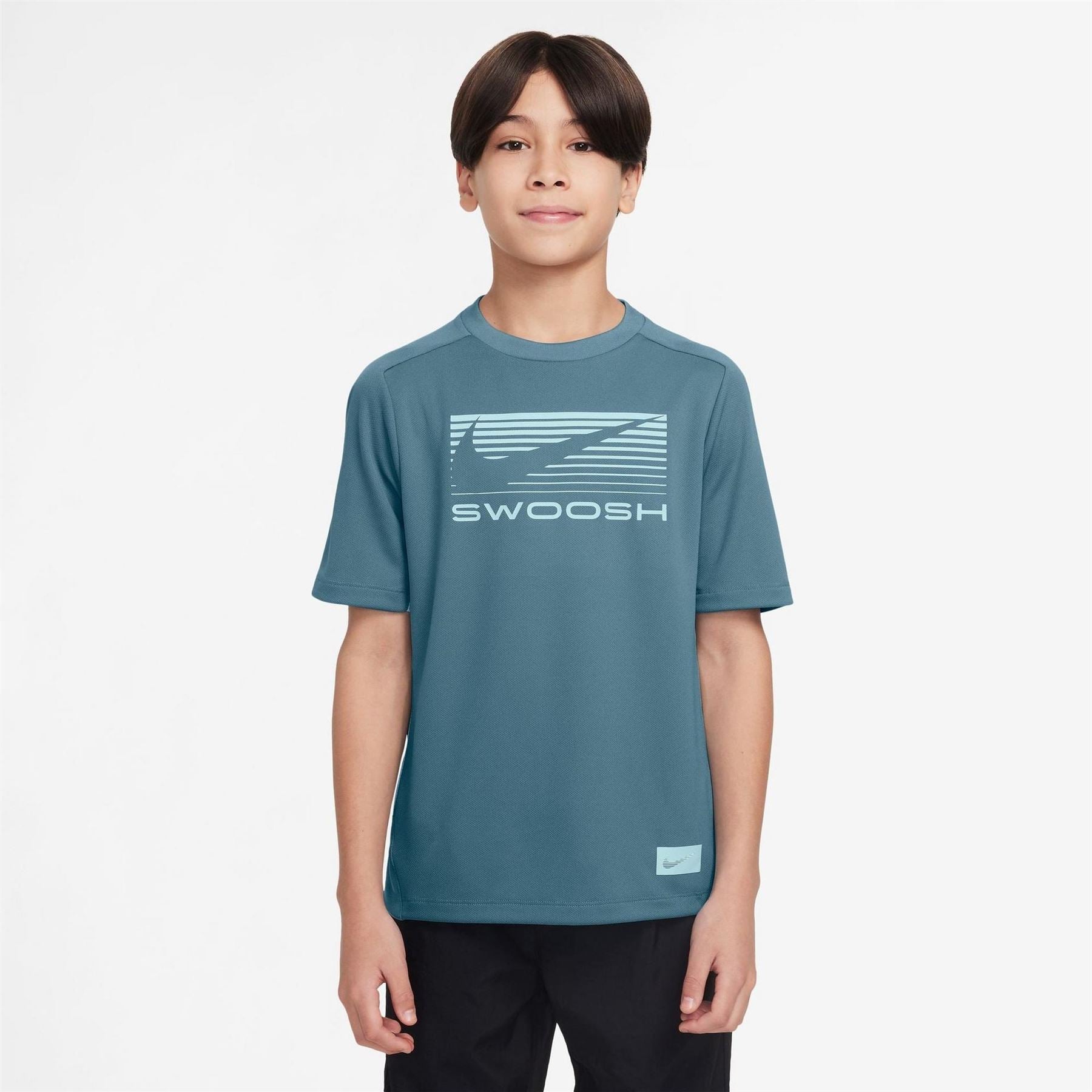 Nike Logo Print Text Graphic Crew Neck Short Sleeve Jersey T-Shirt
