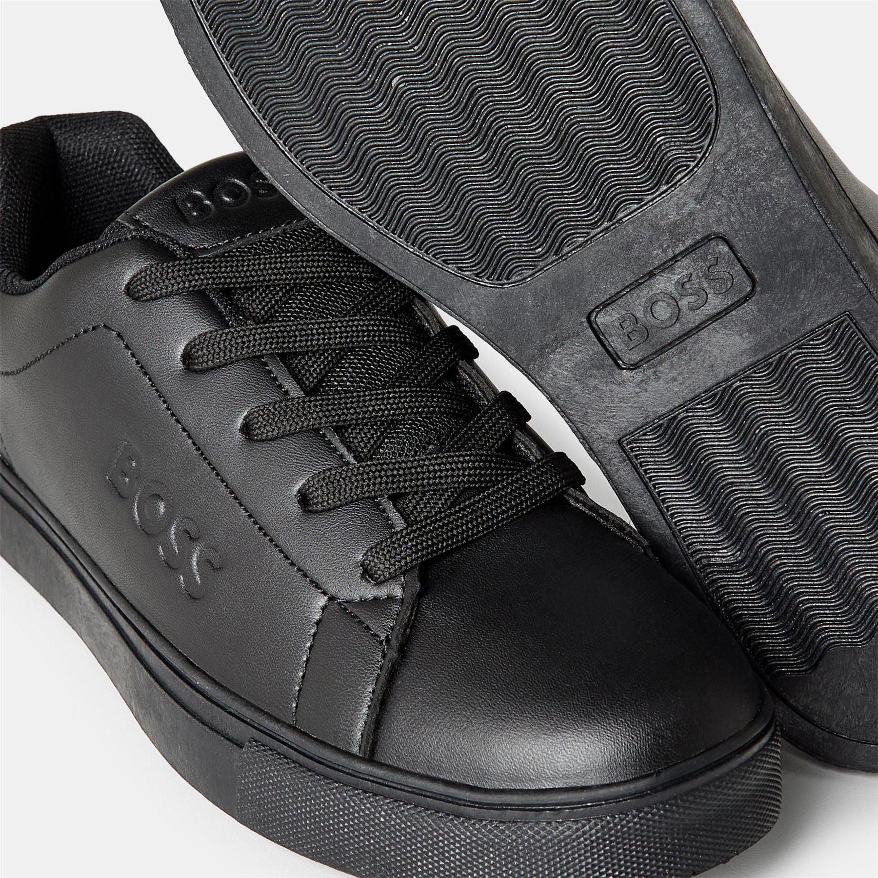 Boss Logo Print Low Top Lace-Up Sneakers