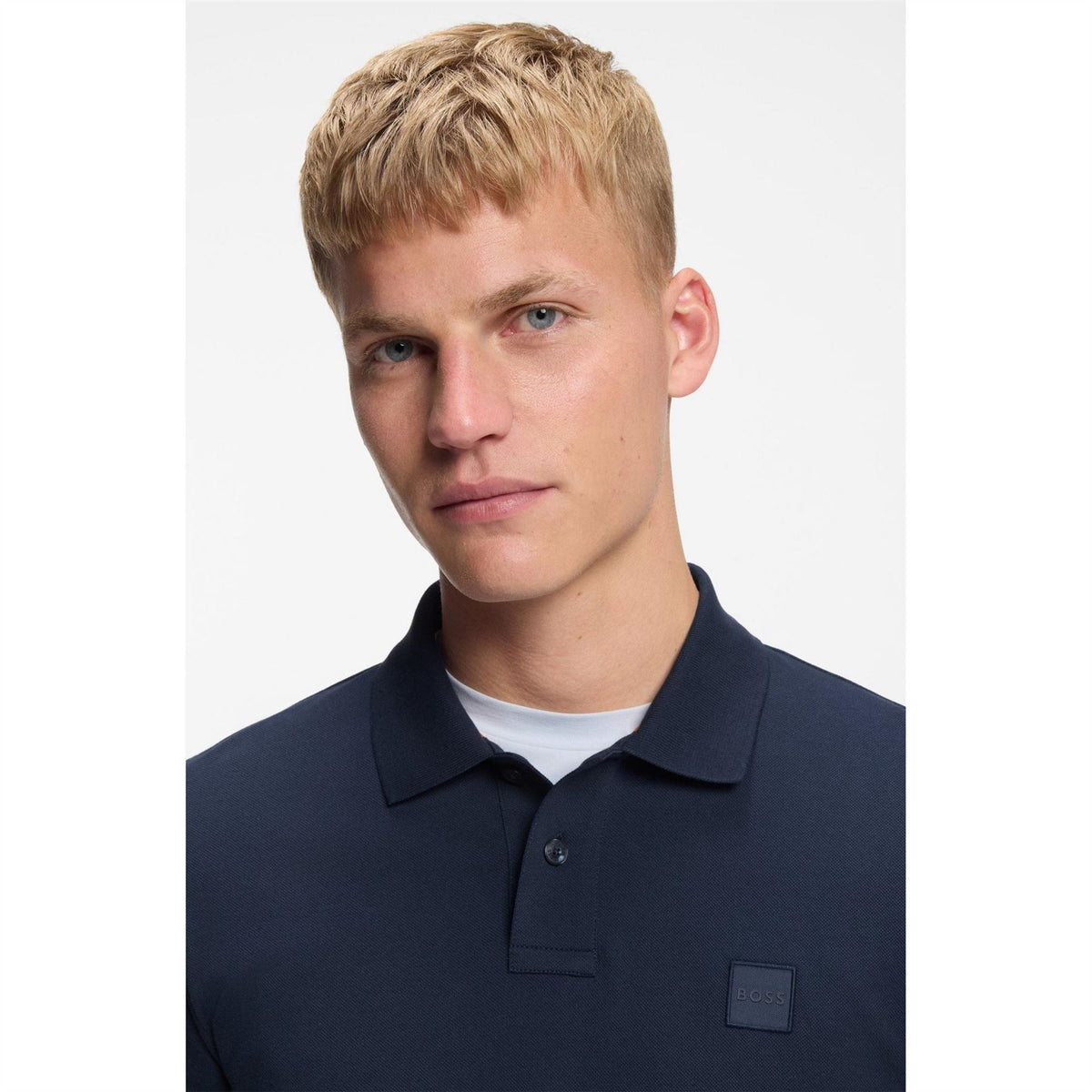 Boss Collared Neck Button Placket Polo Shirt