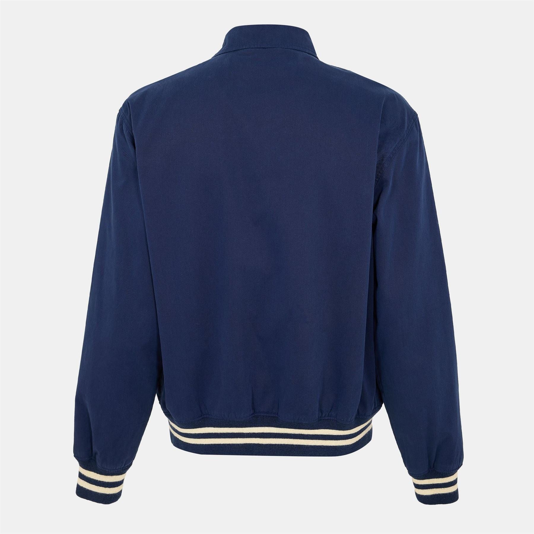 Polo Ralph Lauren Solid Patterned Bomber Jacket with Ribbed Cuff