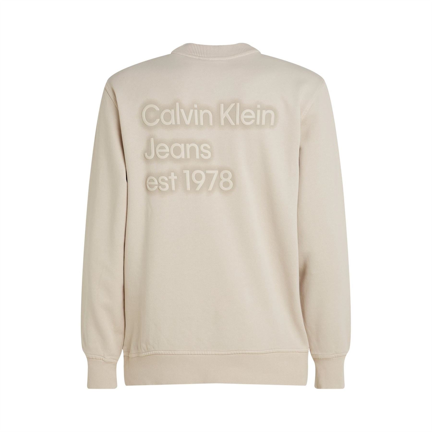 Calvin Klein Jeans Washed Puff Print Crew Sweatshirt