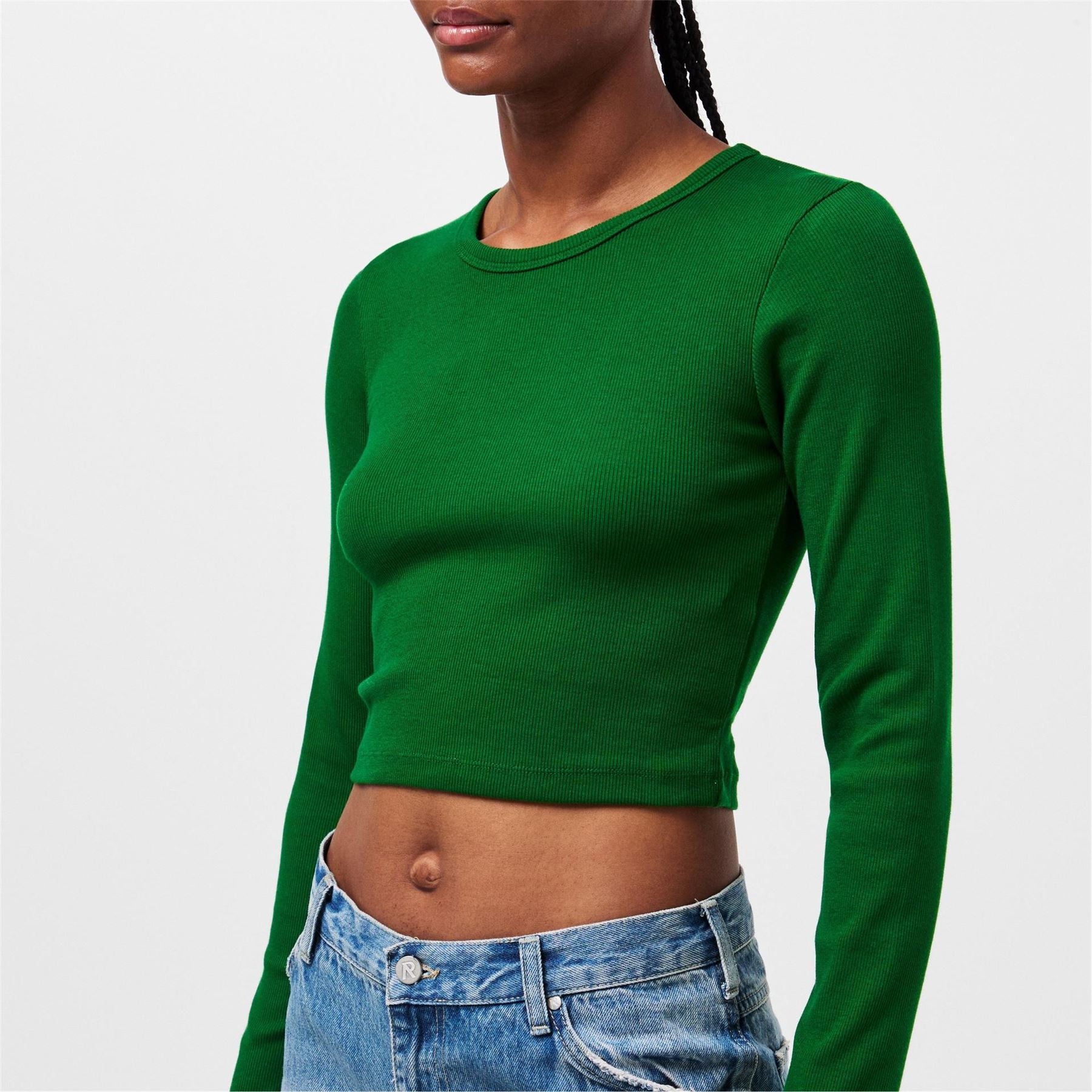 JJXX Feline Slim Fit Cropped Long Sleeve T-Shirt