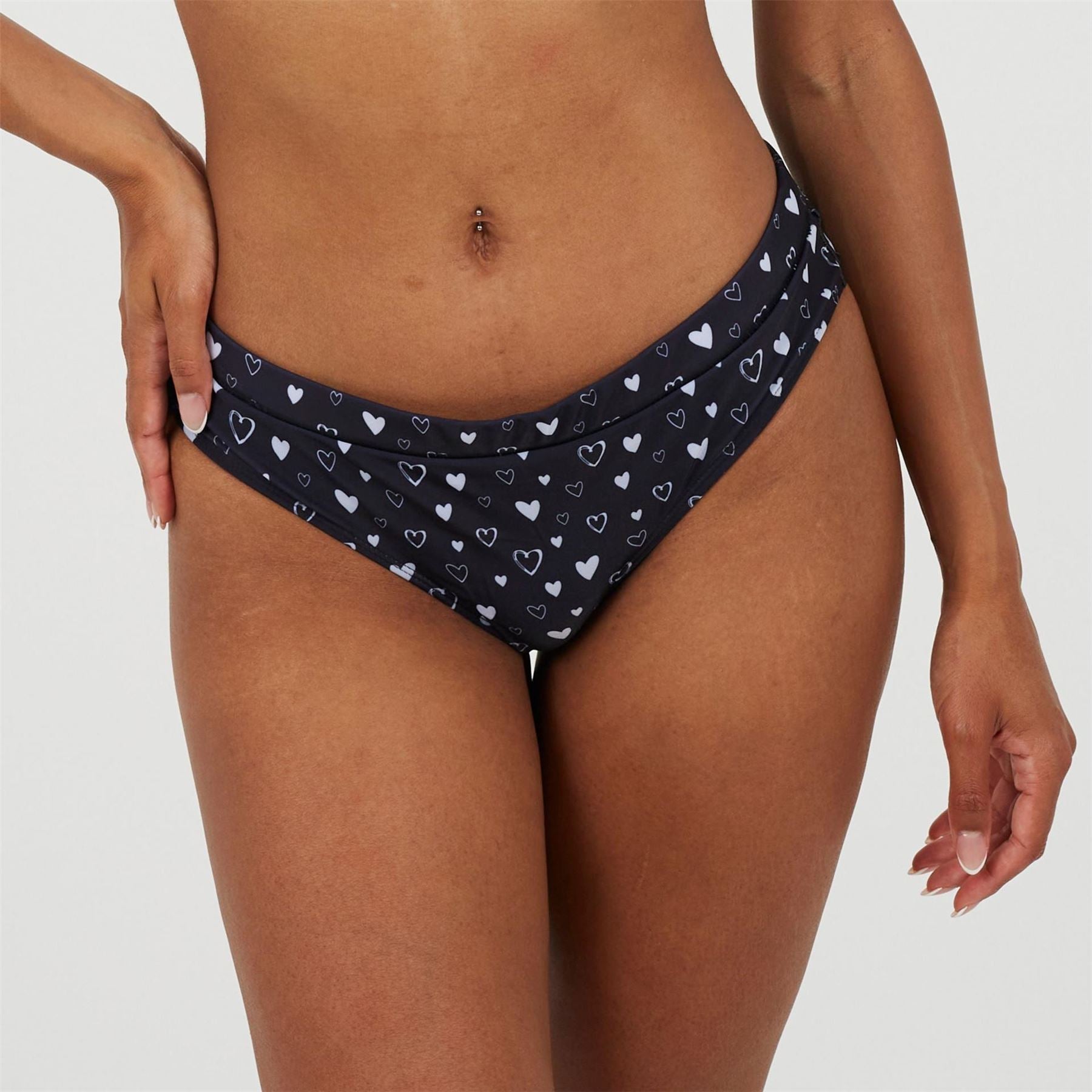 Brave Soul Heart Print Hipster Swim Bottom