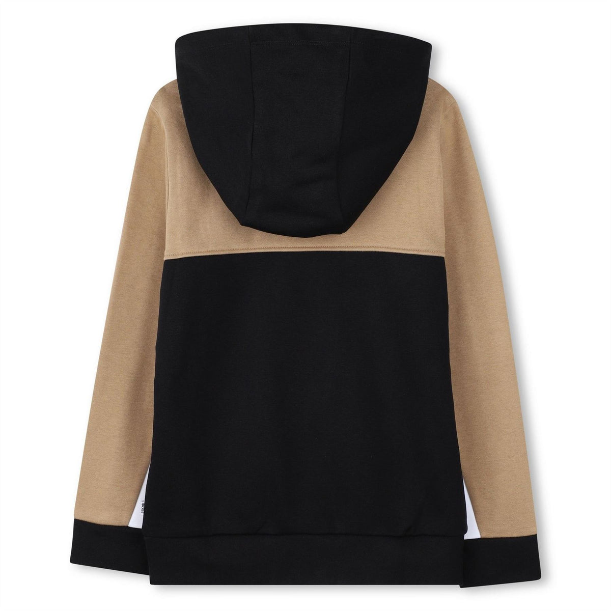 Boss Color Block Hooded Ribbed Cuff Sweat Jacket with Front Zipper Pocket