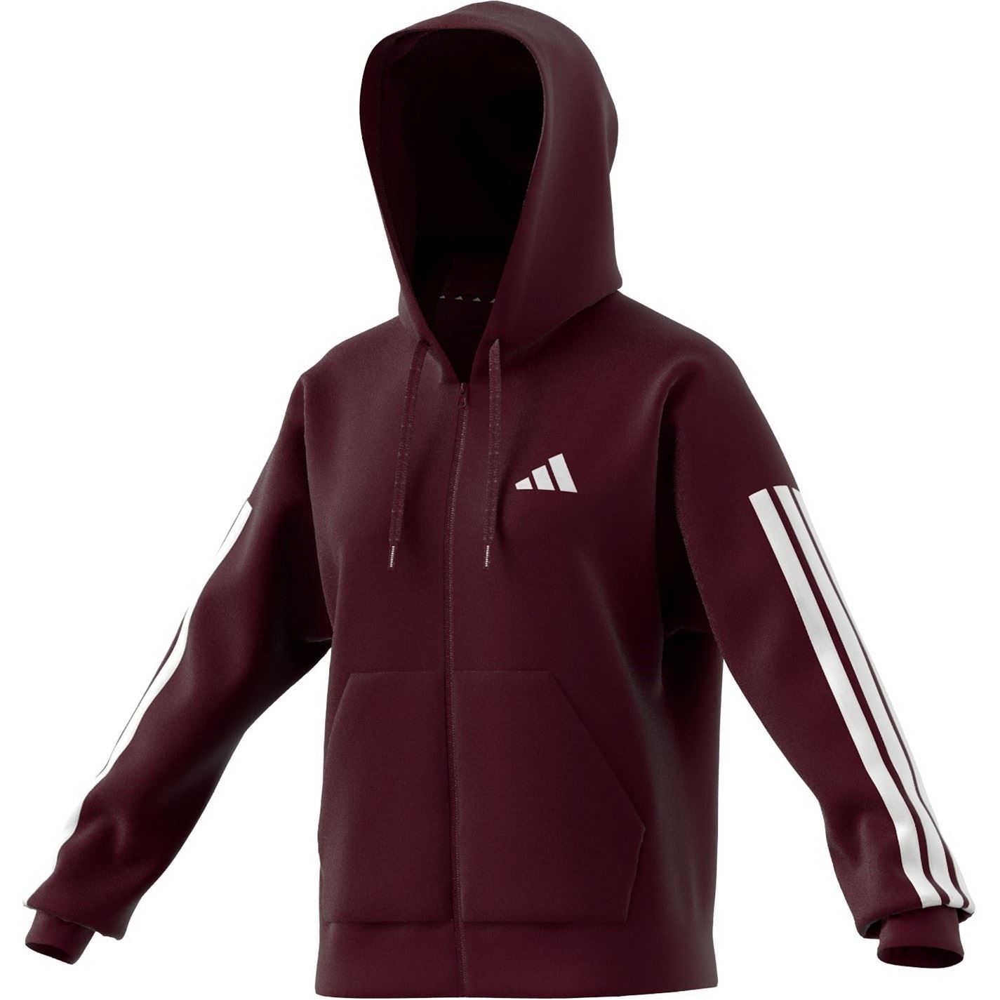 adidas Womens Essentials 3 Stripe Zip Track Hoodie