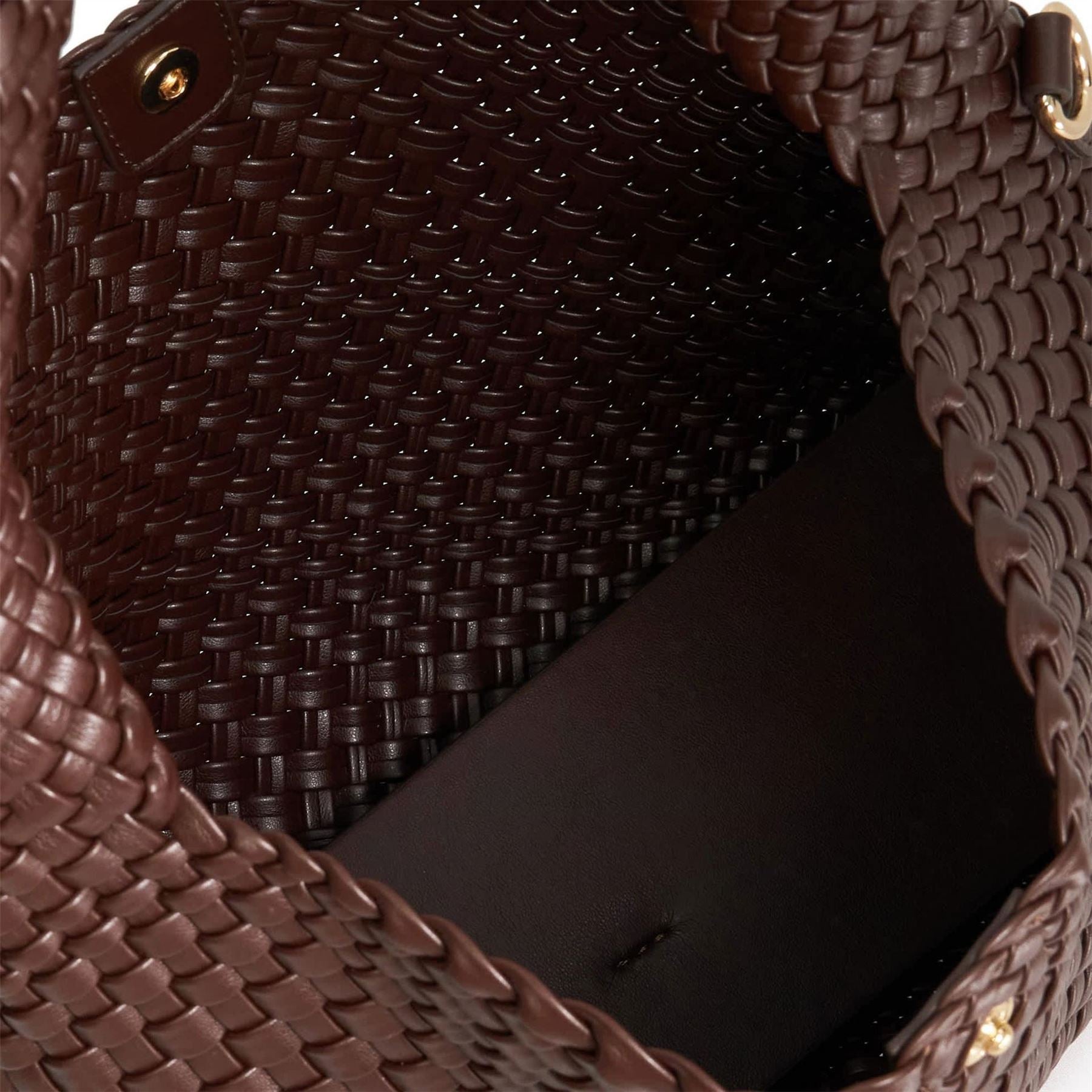 Dune London Delegating Basket Weave Hobo Bag with Chain