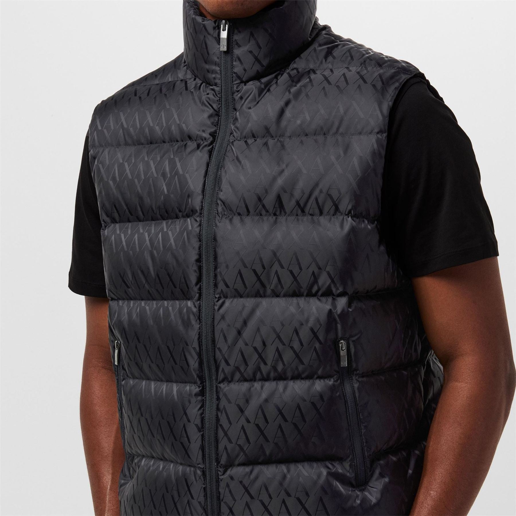 Armani Exchange Exchange All Over Logo Zip Pocket Gilet