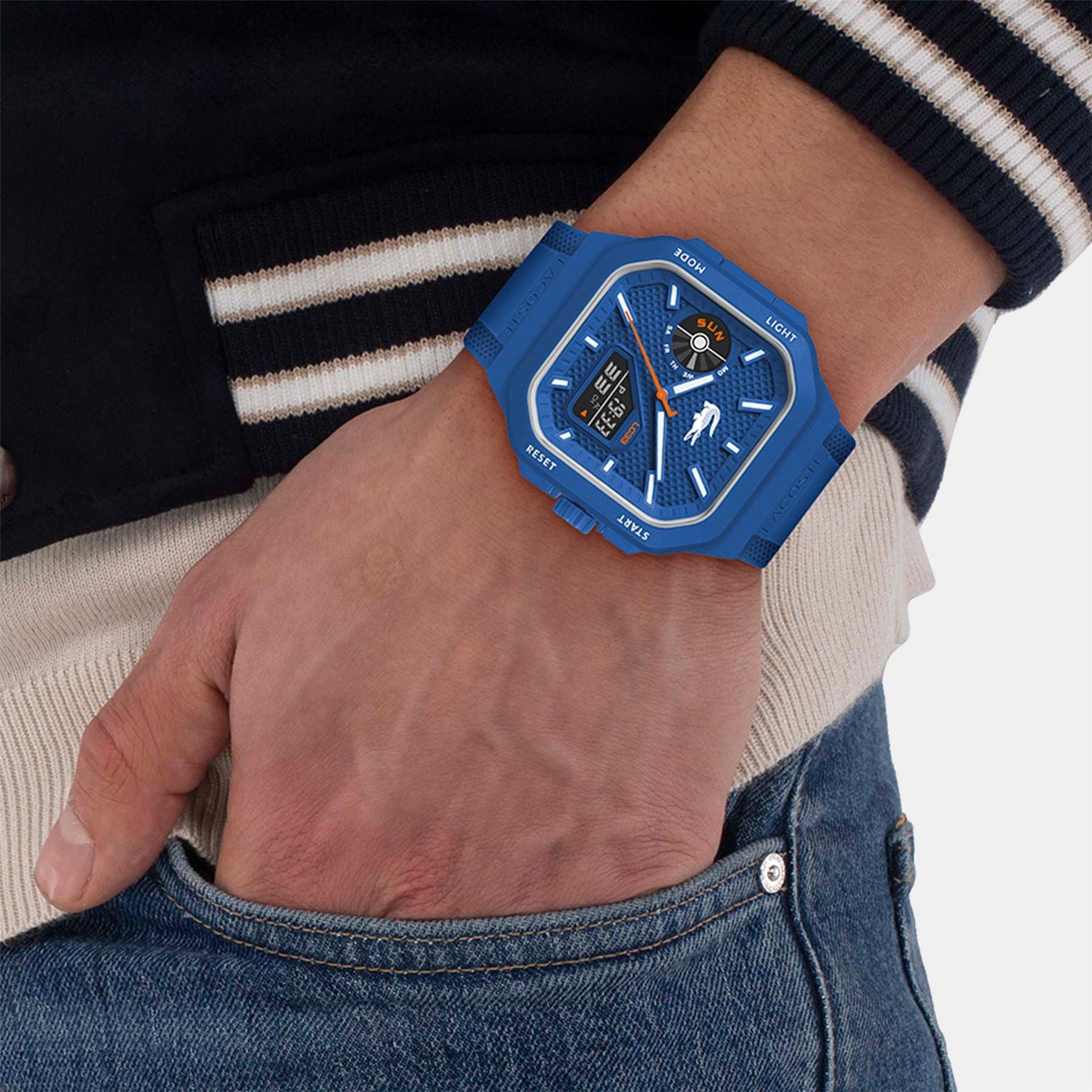 Lacoste Mens Lc33 Silicone Analog Digital Watch