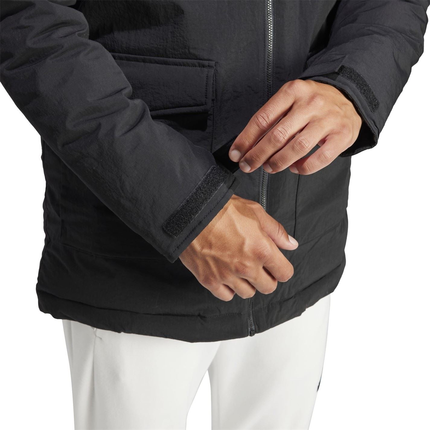 adidas Water Resistant Synthetic Insulation Removable Fur Hood Puffer Jacket
