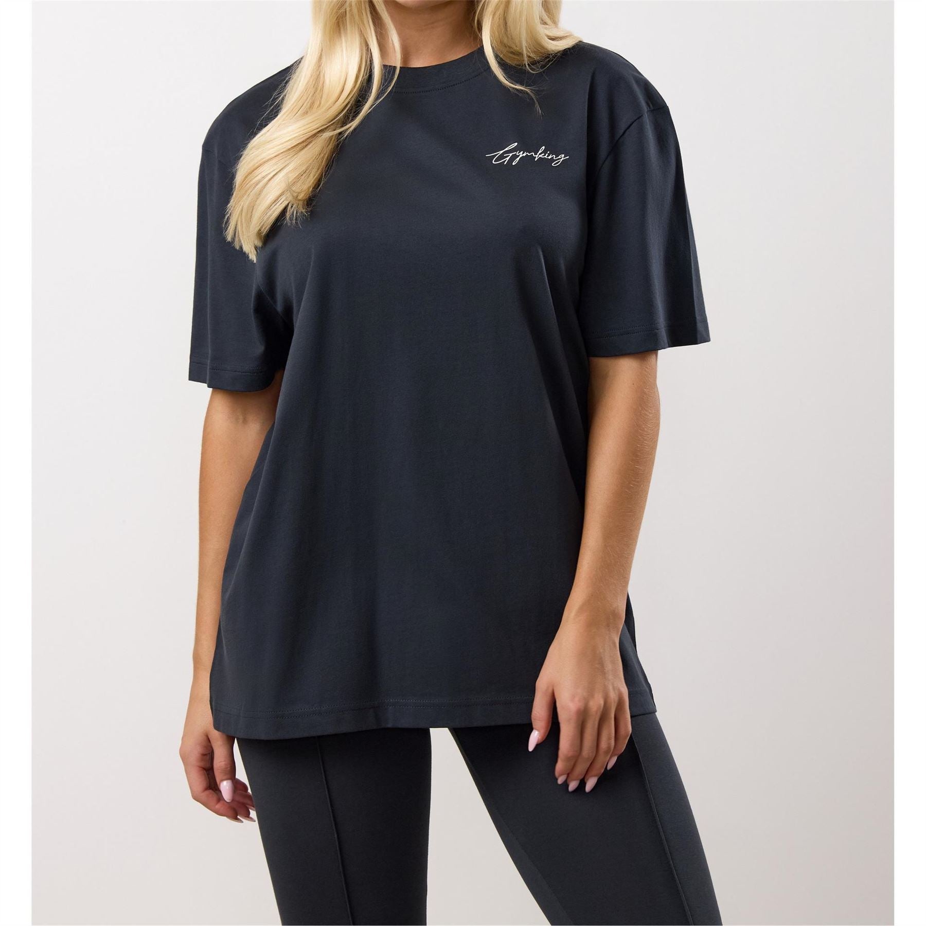 Gym King Signature Print Crew Neck Boyfriend T-Shirt