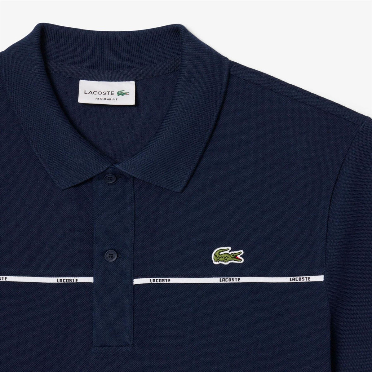 Lacoste Crocodile Print Collared Neck Short Sleeve Polo Shirt
