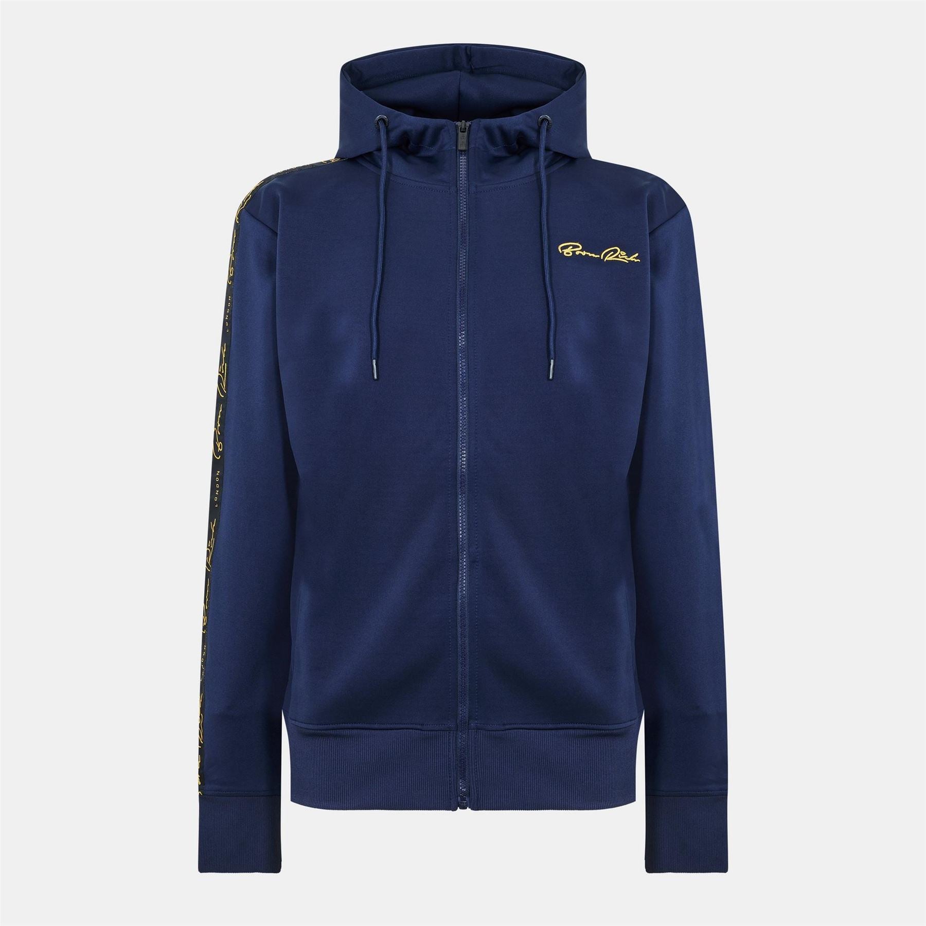 Born Rich Daprela Solid Patterned Hooded Full Zipper Ribbed Cuff Jacket