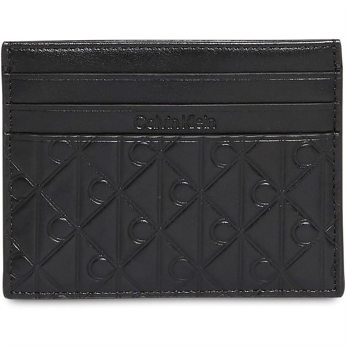 Calvin Klein Embossed Emblem Leather Card Holder