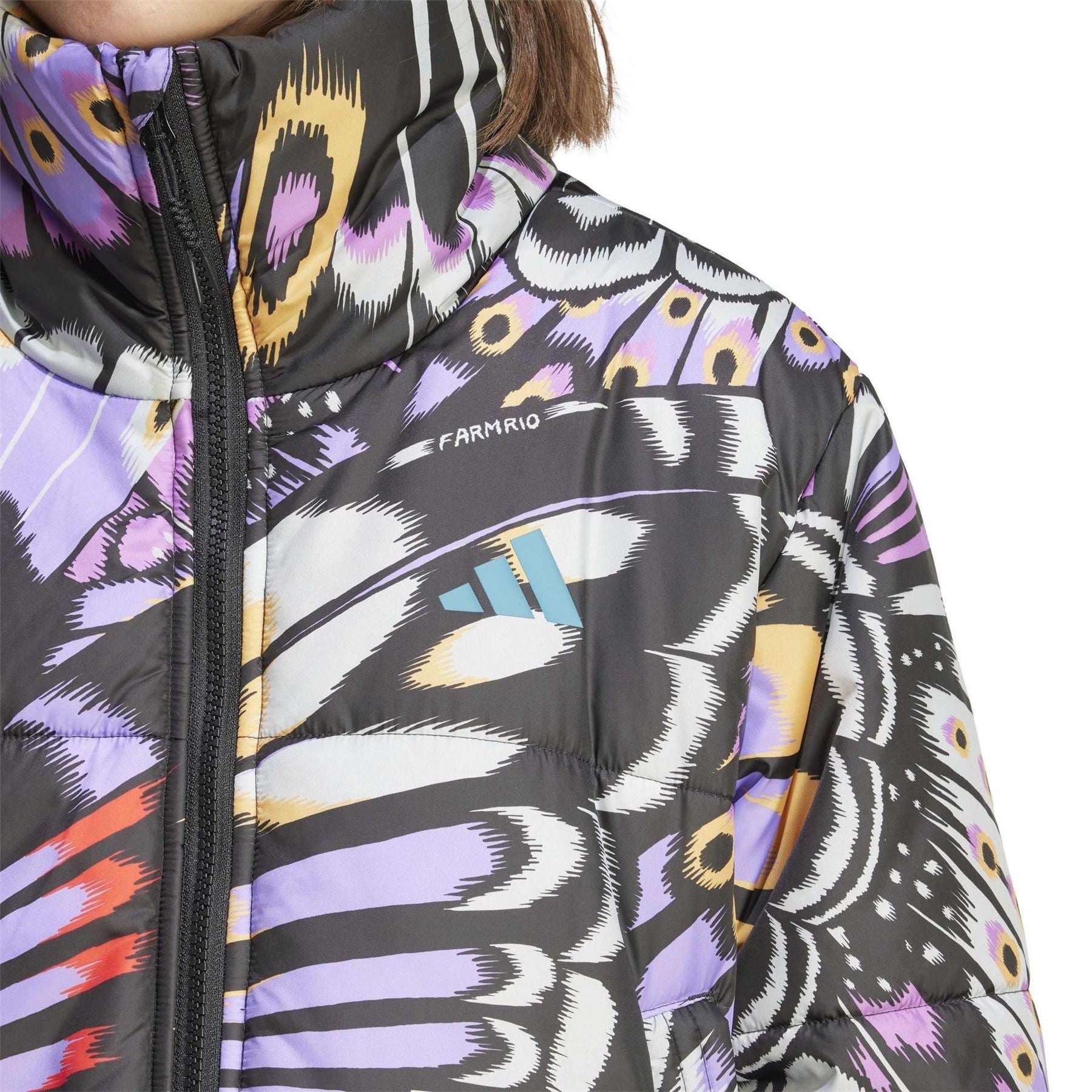 adidas Farm Butterfly Patterned Drawstring Puffer Coat