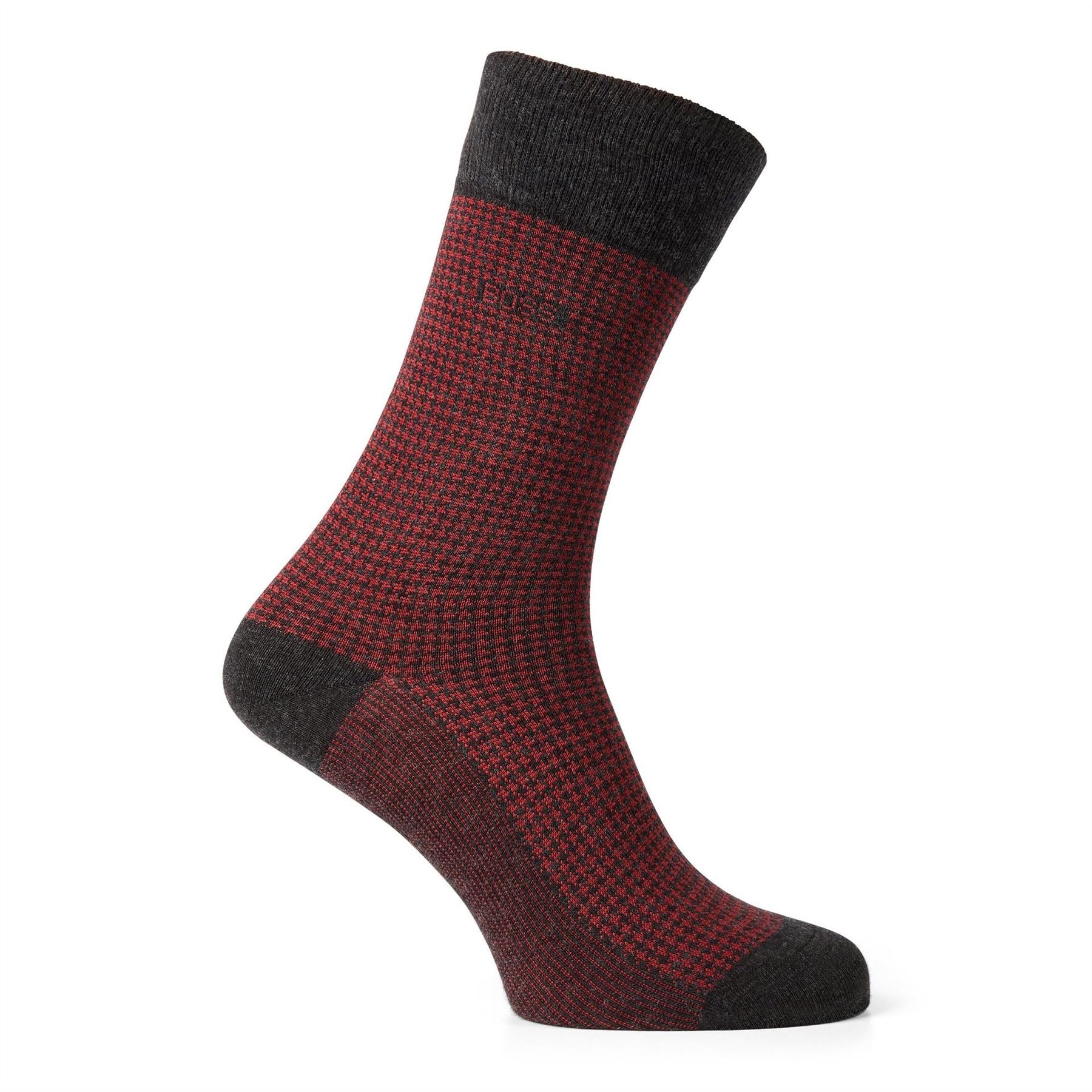 Boss Houndstooth Crew Socks 2 Pack