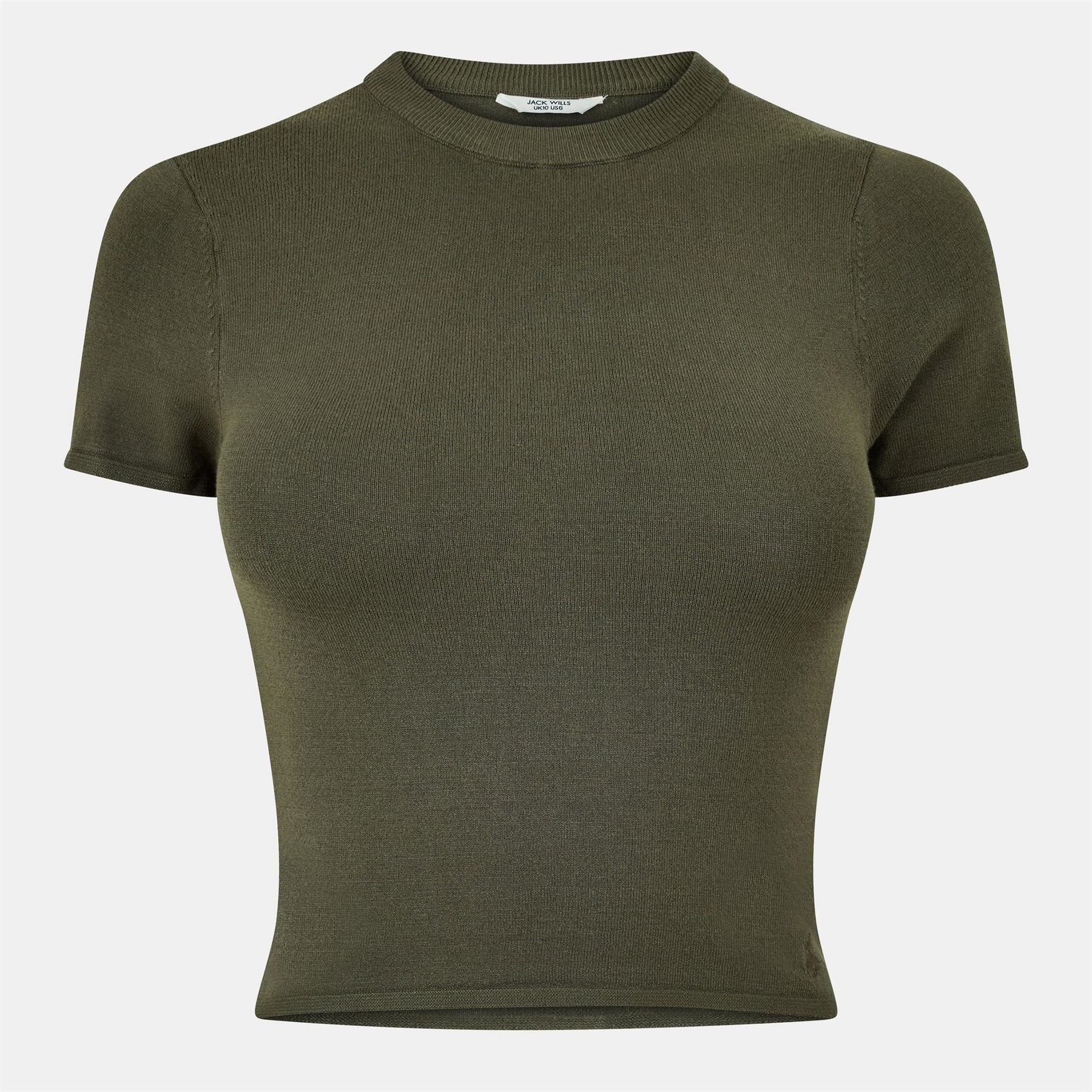 Jack Wills Knitted Cropped Slim Fit T-Shirt