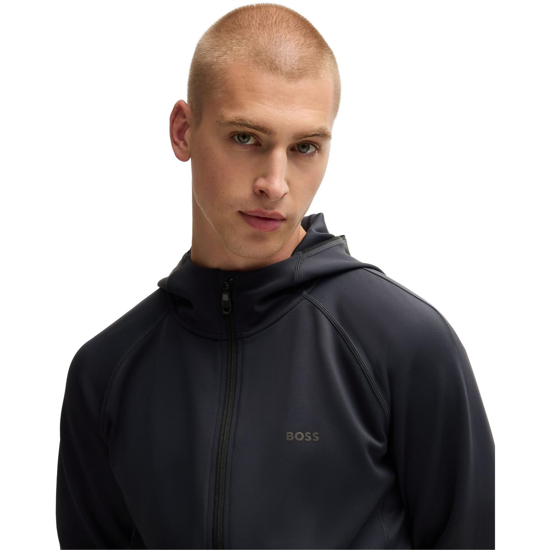 Boss Sicon Active Hooded Raglan Long Sleeve Athletic Top