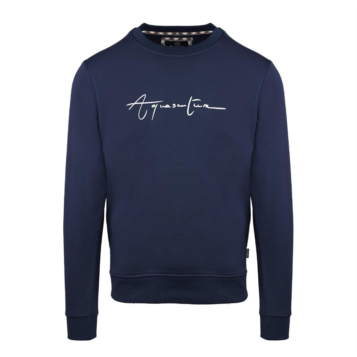 Aquascutum Crew Neck Ribbed Collar Long Sleeve Sweatshirt