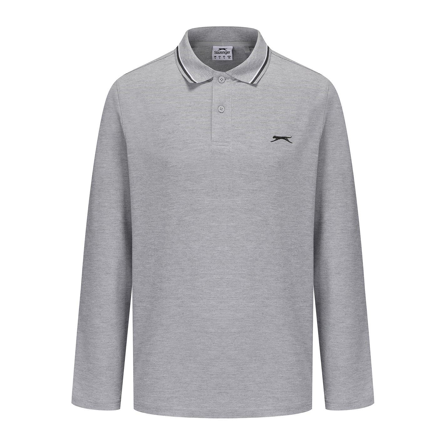 Slazenger Mens Long Sleeve Tipped Polo