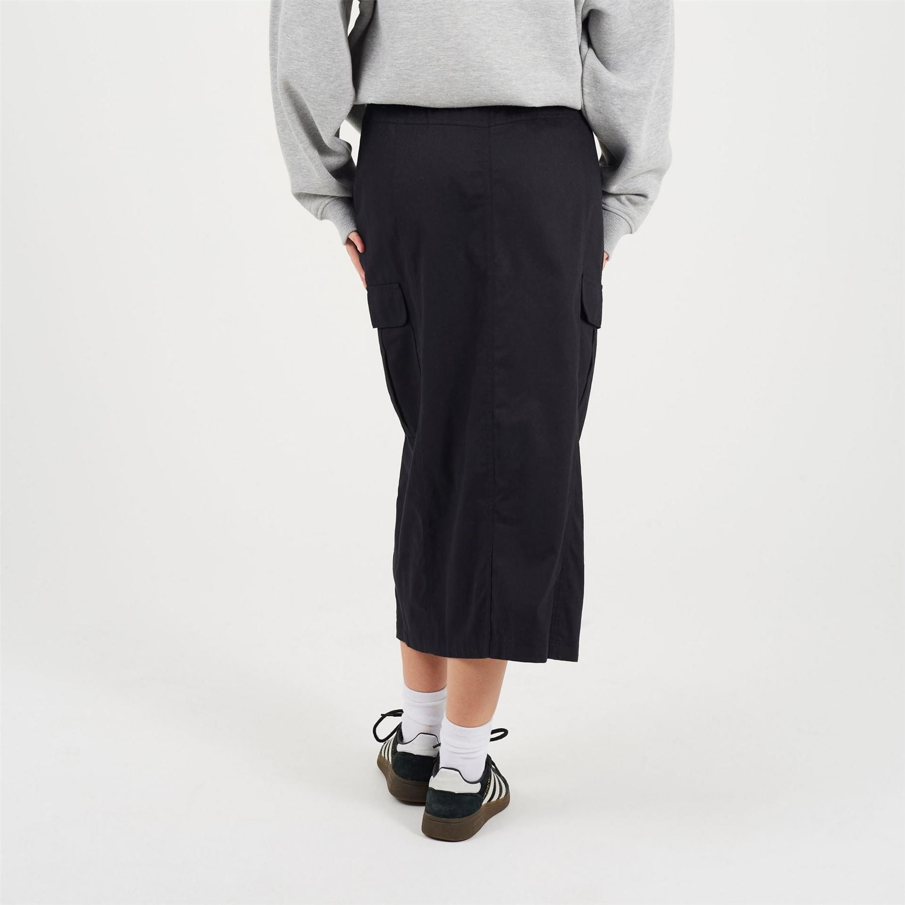 Brave Soul Womens Denim Midi Cargo Skirt