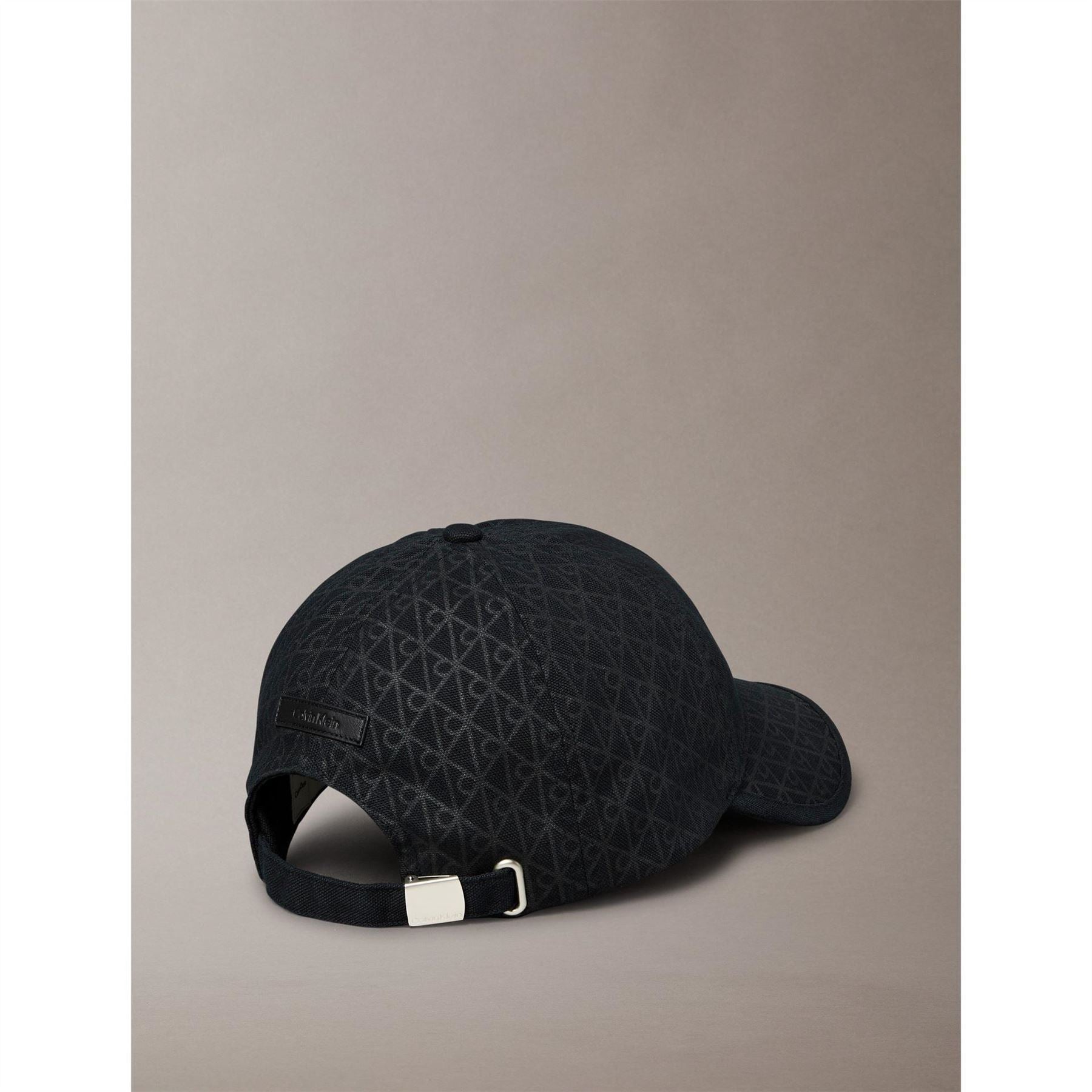Calvin Klein Leather Patch Curved Brim Baseball Cap with Logo