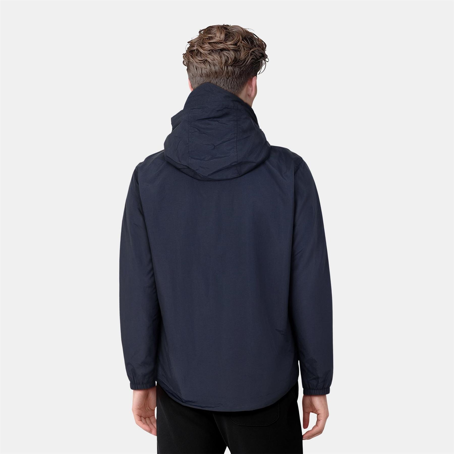 Lyle and Scott Zip Through Cotton Wind Resistant Long Sleeve Hooded Rain Anorak