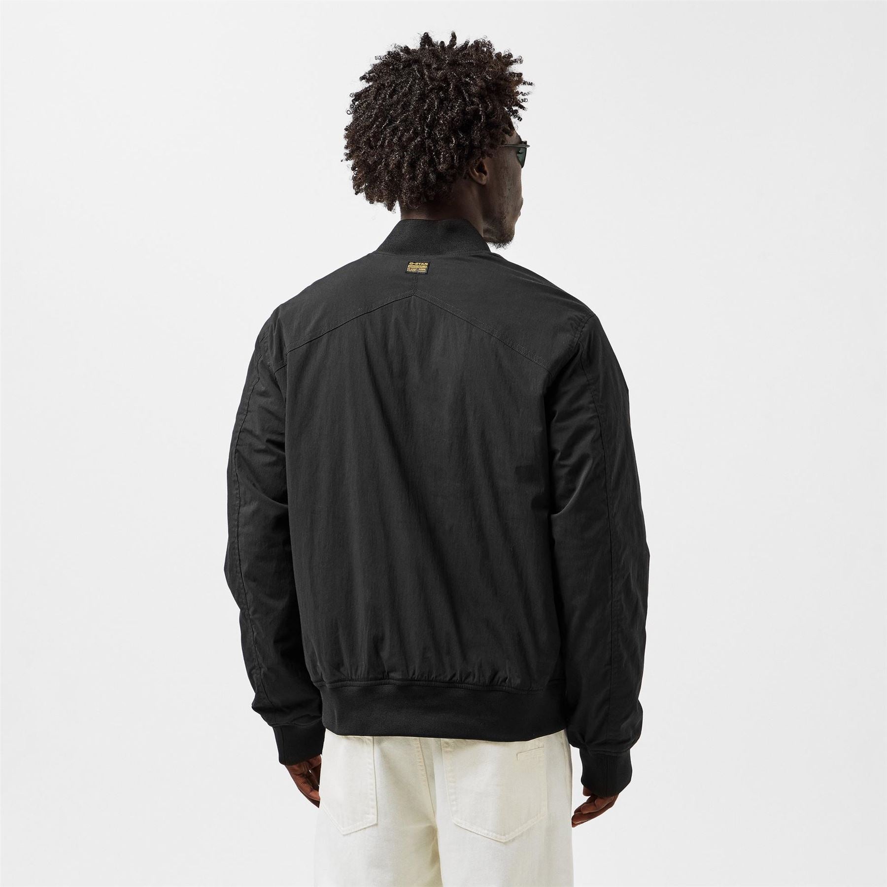 G Star Tech Solid Patterned Ribbed Cuff Bomber Jacket