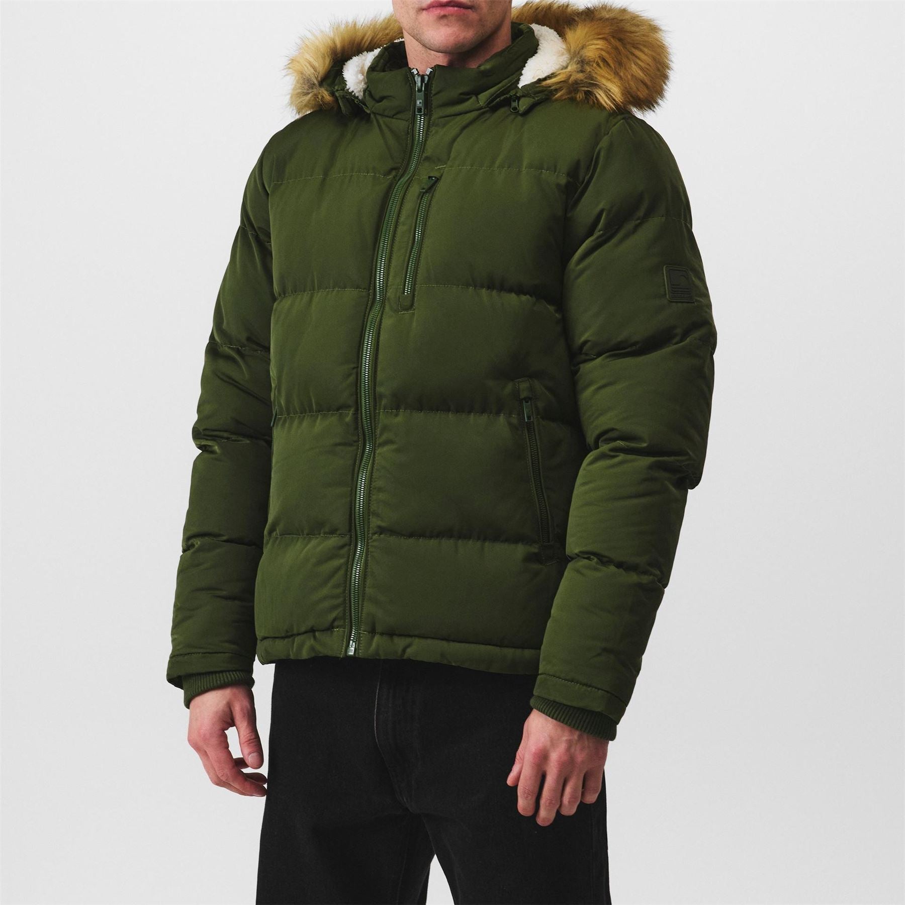 SoulCal Mens Cal 2 Zip Bubble Jacket For