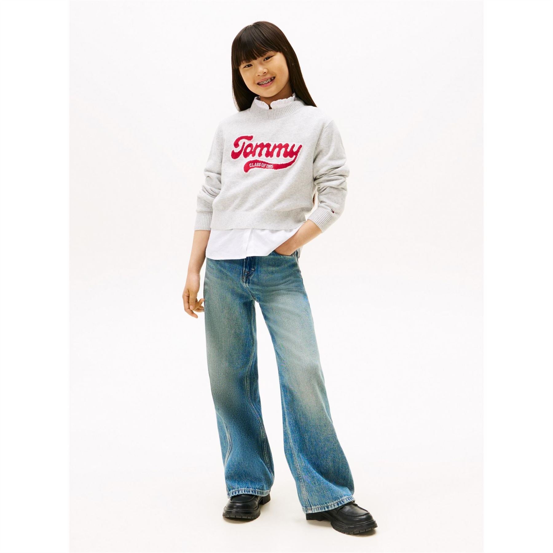 Tommy Hilfiger Logo Print Crew Neck Long Sleeve Sweater