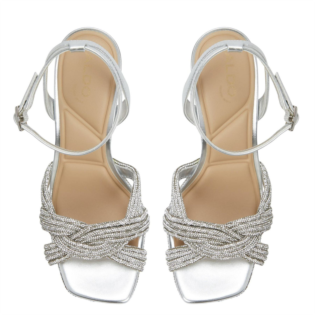 Aldo High Heel Metallic Open Toe Sandals