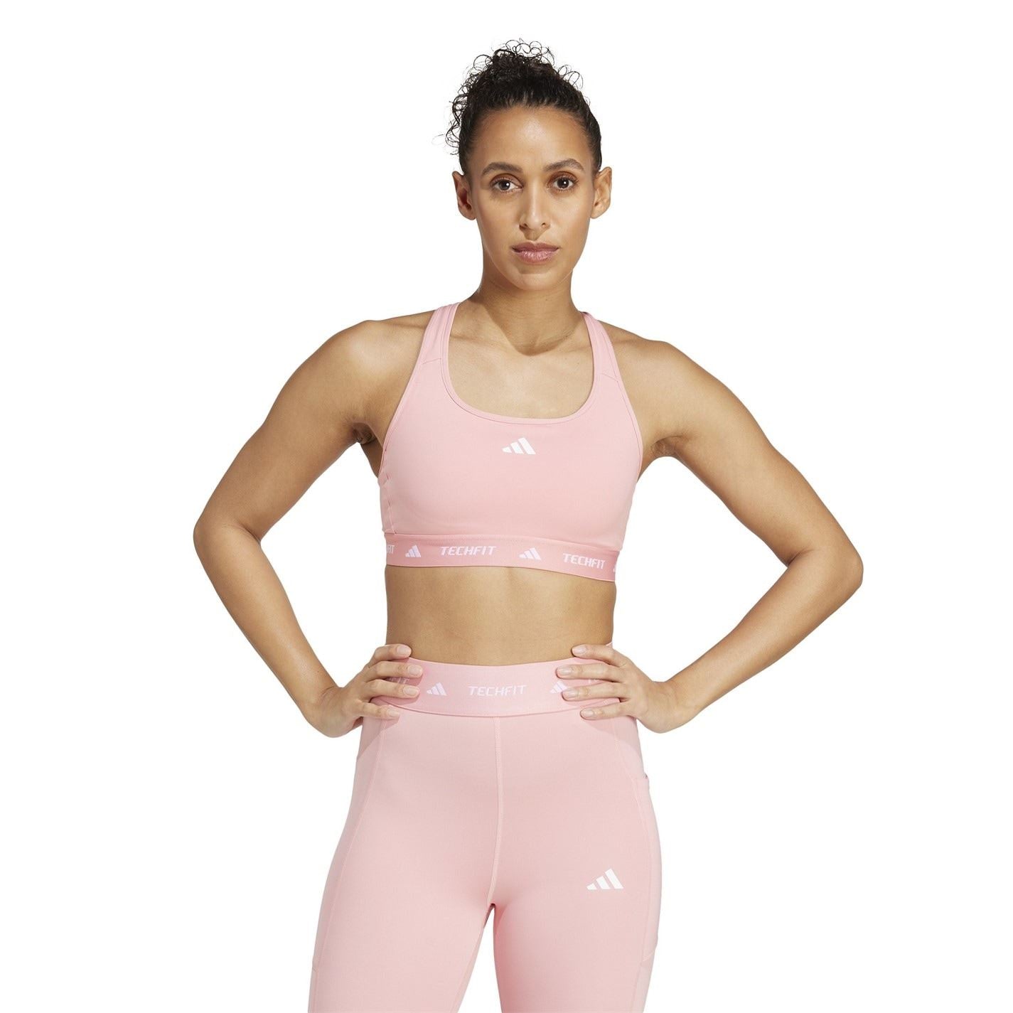 adidas Crew Neck Compression Fit Cropped Bra
