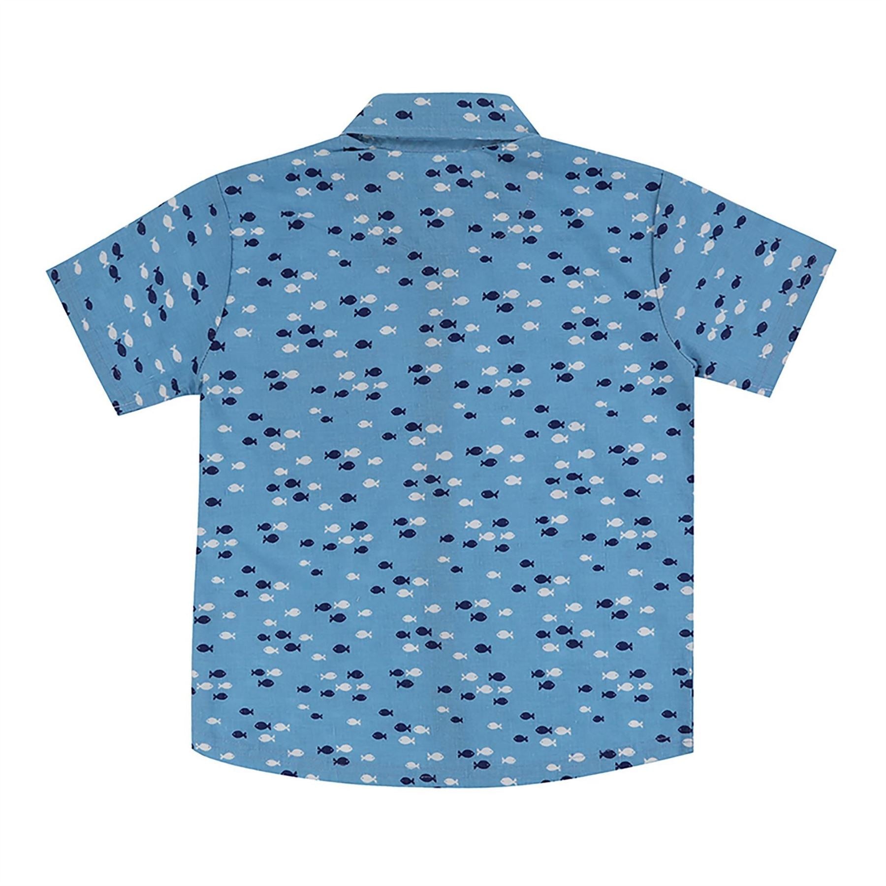 Lilly and Sid Fish Print Short Sleeve Shirt